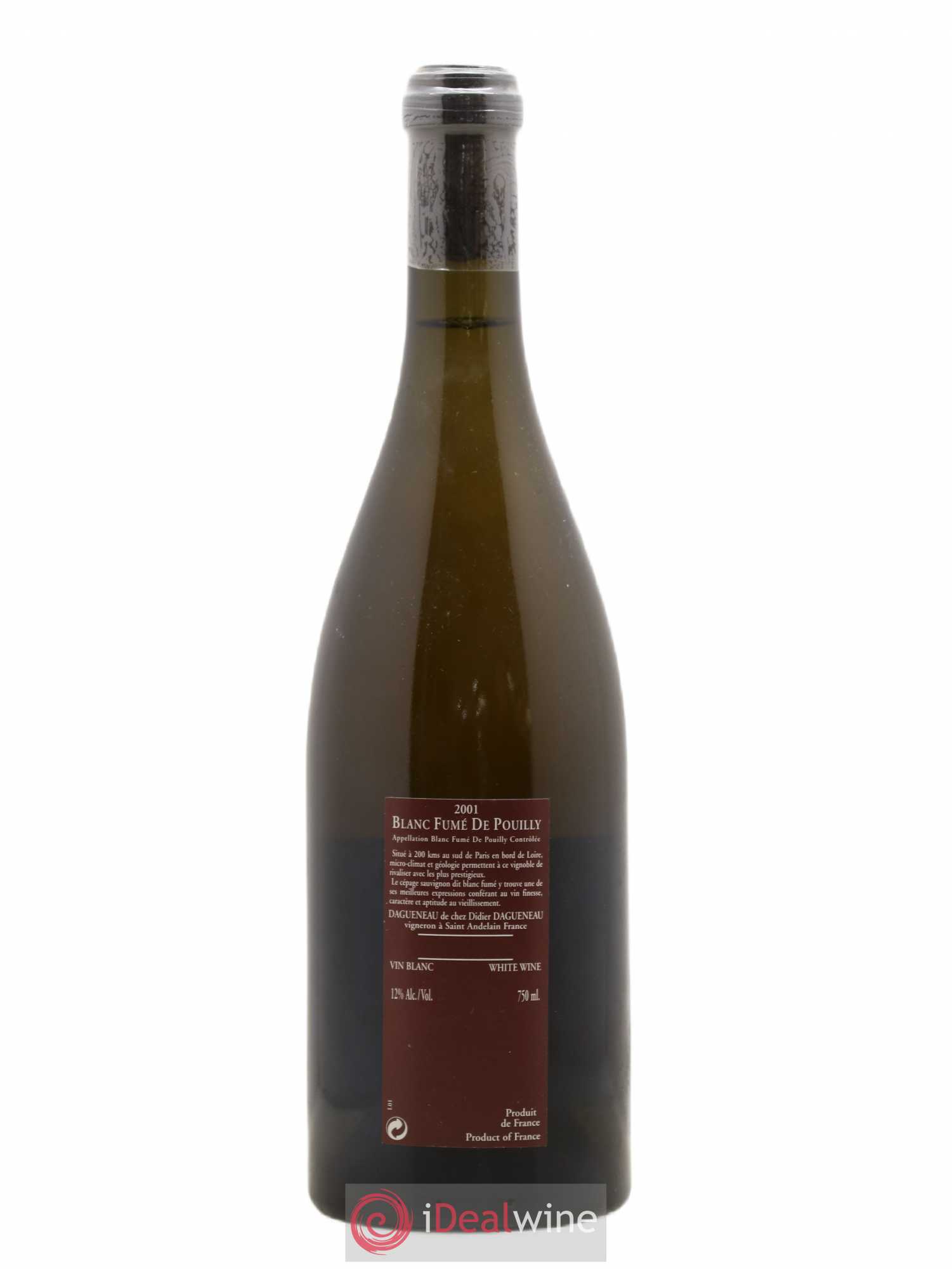 Vin de France (anciennement Pouilly-Fumé) Pur Sang Dagueneau (Domaine Didier - Louis-Benjamin) 2001 - Lot de 1 bouteille - 1