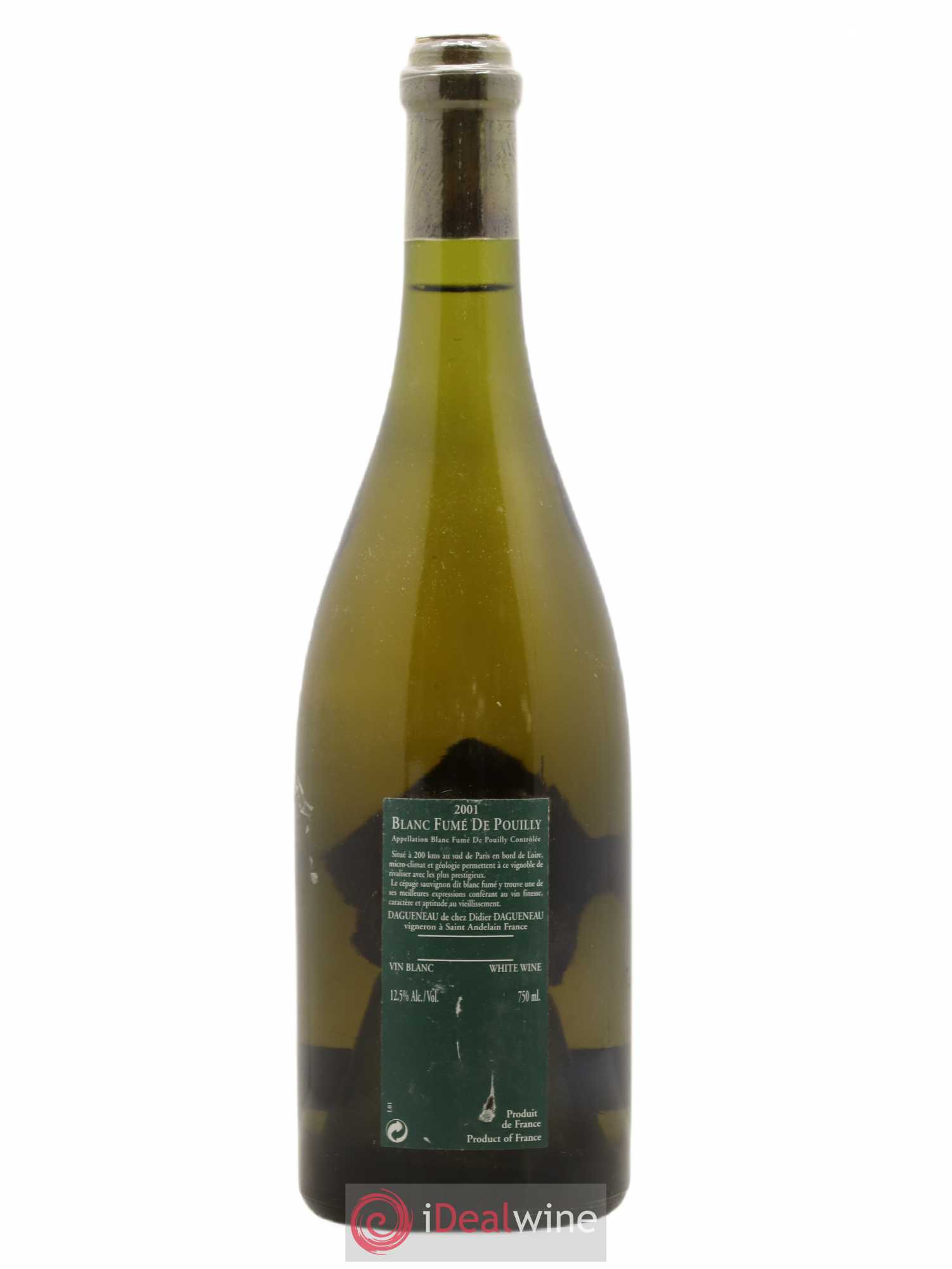 Vin de France (anciennement Pouilly-Fumé) Silex Dagueneau (Domaine Didier - Louis-Benjamin) 2001 - Lot de 1 bouteille - 1