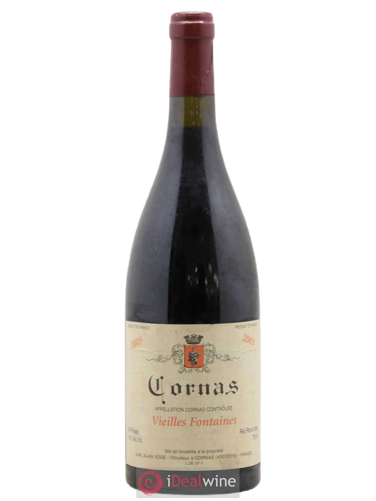 Cornas Les Vieilles Fontaines Alain Voge (Domaine) 2003 - Lot de 1 bouteille - 0