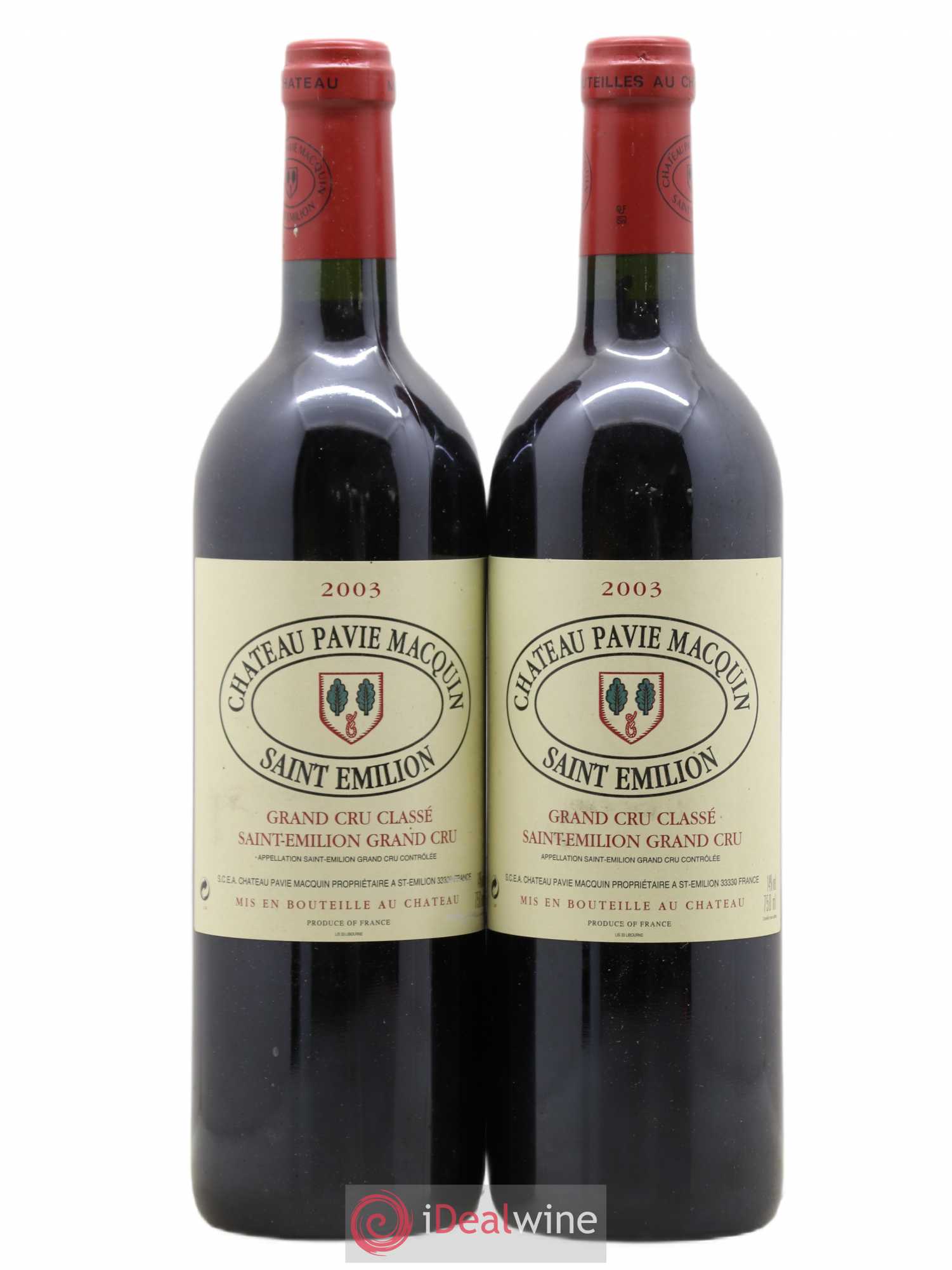 Château Pavie Macquin 1er Grand Cru Classé B 2003 - Lot de 2 bouteilles - 0