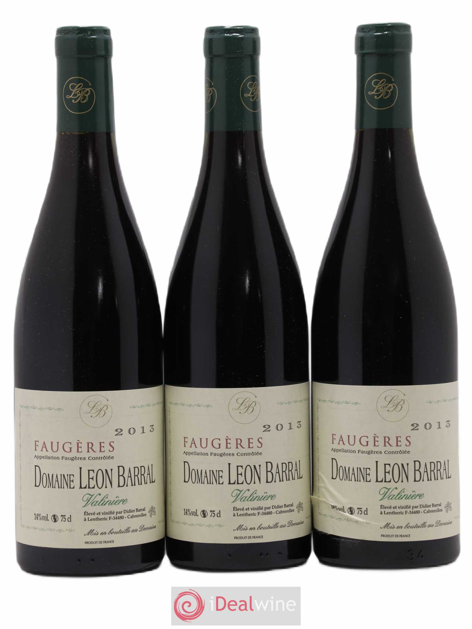 Faugères Valinière Domaine Léon Barral 2013 - Lot de 3 bouteilles - 0