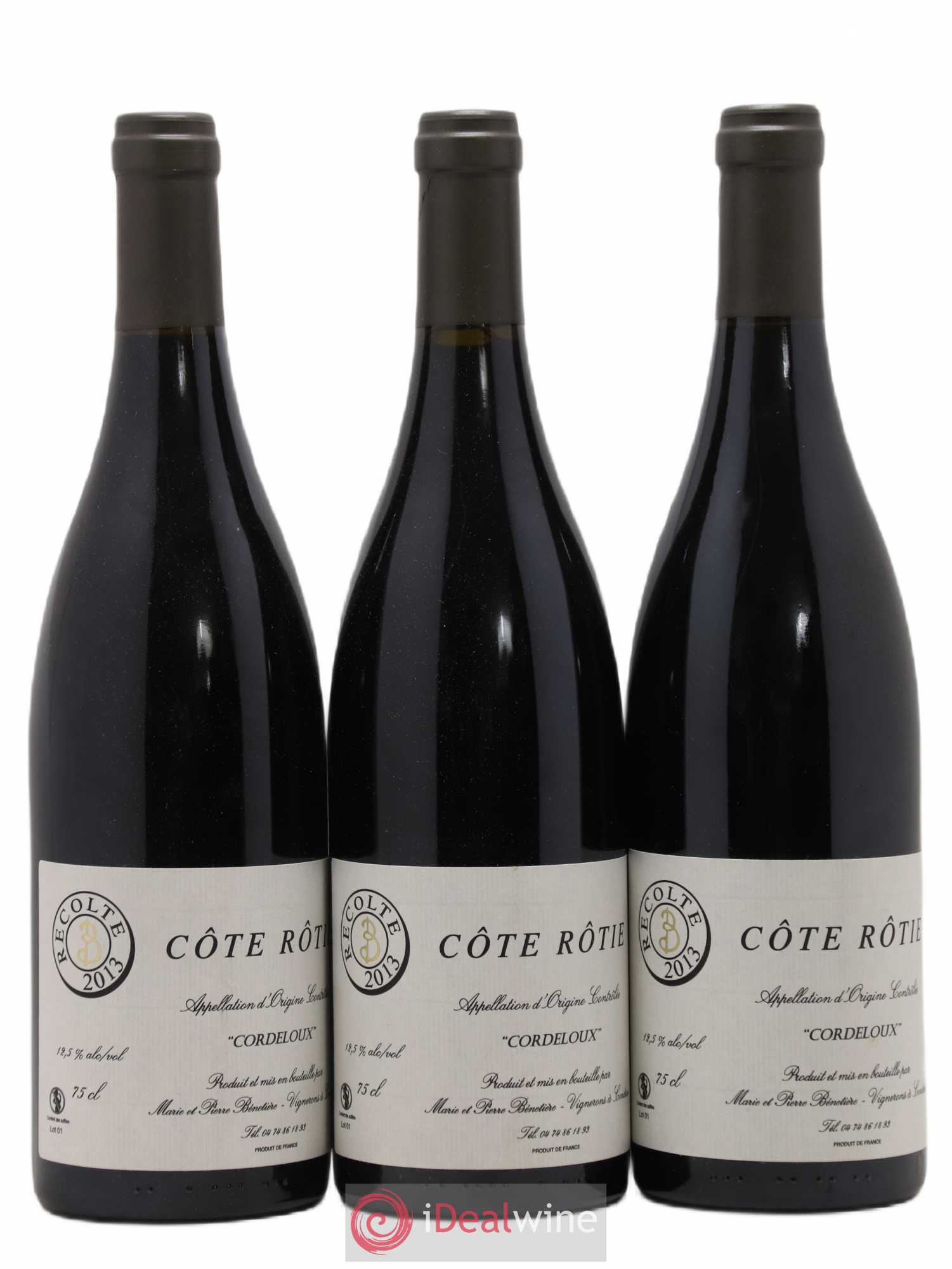 Côte-Rôtie Cordeloux Marie et Pierre Bénetière (Domaine) 2013 - Lot de 3 bouteilles - 0