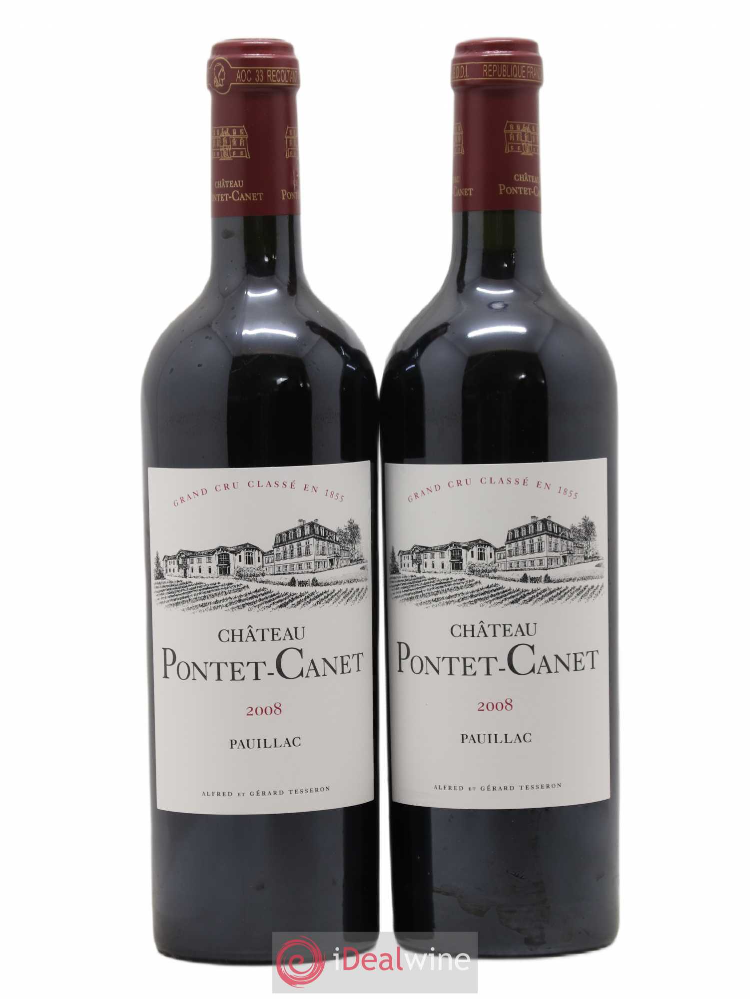 Château Pontet Canet 5ème Grand Cru Classé 2008 - Lot de 2 bouteilles - 0
