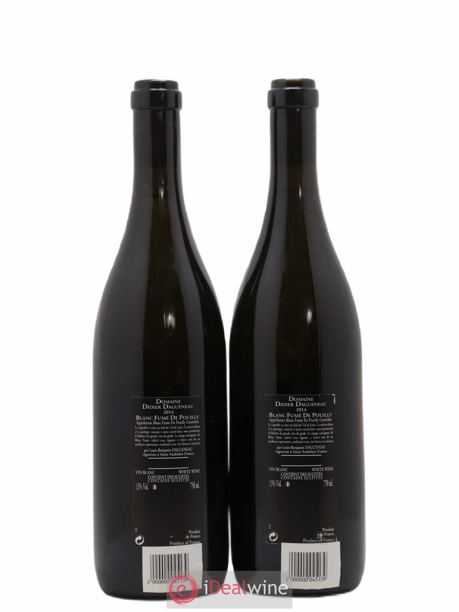 Vin de France (anciennement Pouilly-Fumé) Silex Dagueneau (Domaine Didier - Louis-Benjamin) 2014 - Lot de 2 bouteilles - 1