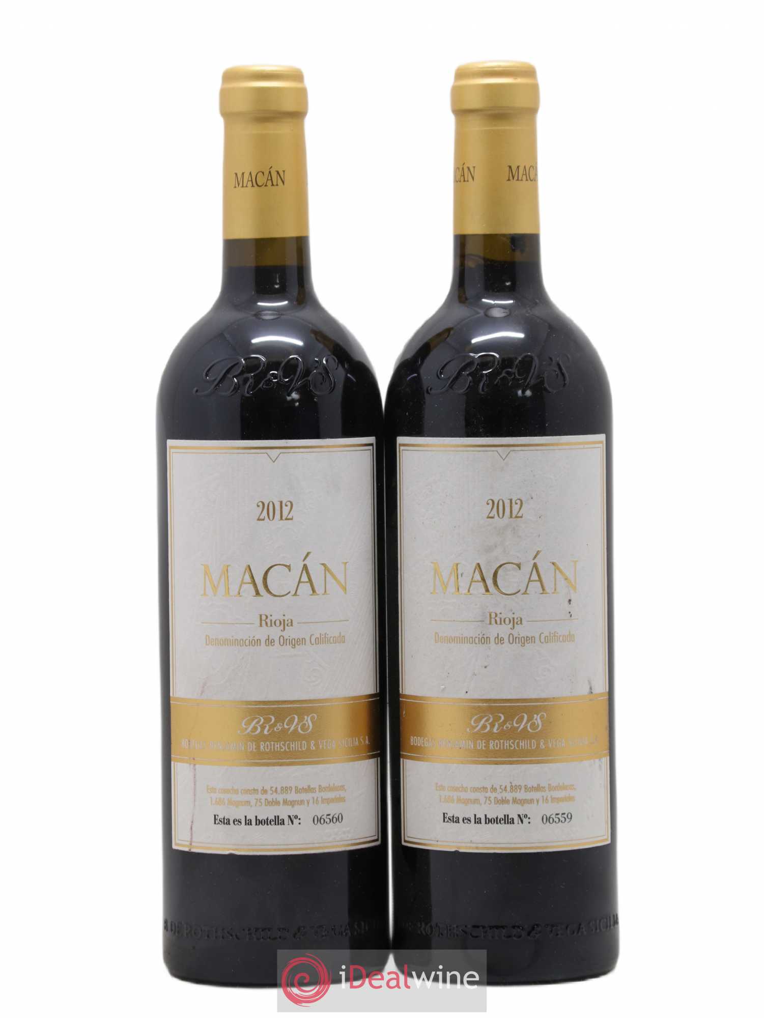 Rioja DOCa Macan Benjamin de Rothschild & Vega Sicilia S.A 2012 - Posten von 2 Flaschen - 0