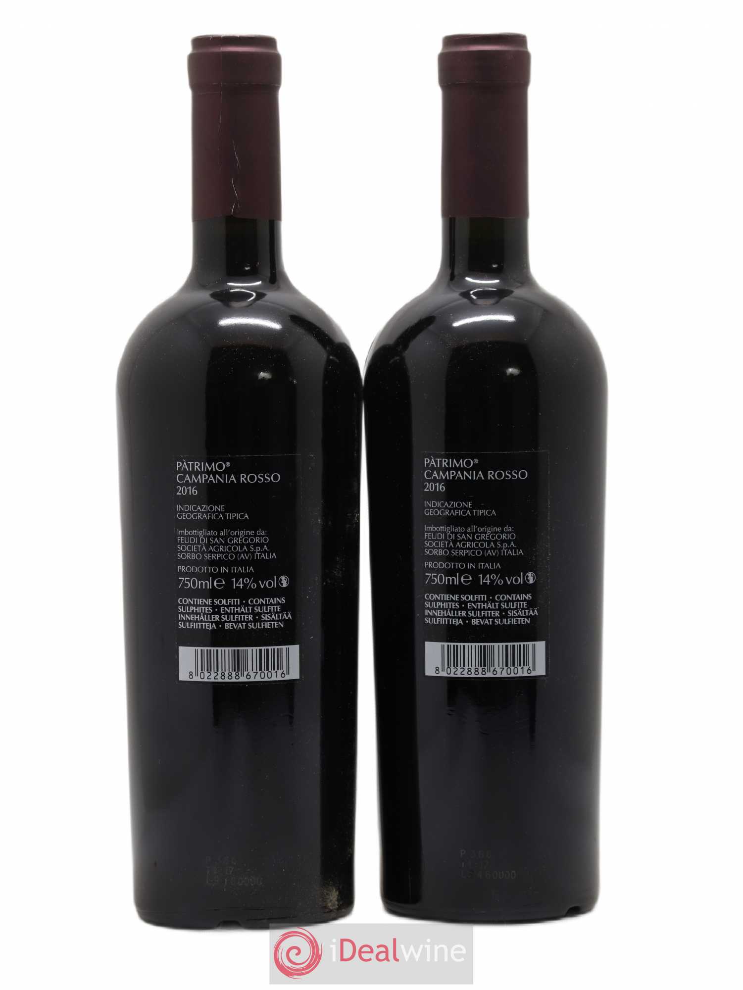 Campanie IGT Campania Patrimo Feudi di San Gregorio 2016 - Posten von 2 Flaschen - 1
