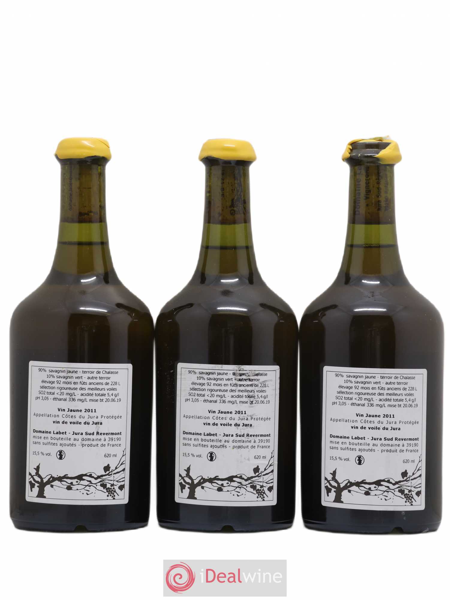 Côtes du Jura Vin Jaune Romain - Julien - Charline Labet 2011 - Lot de 3 bouteilles - 1