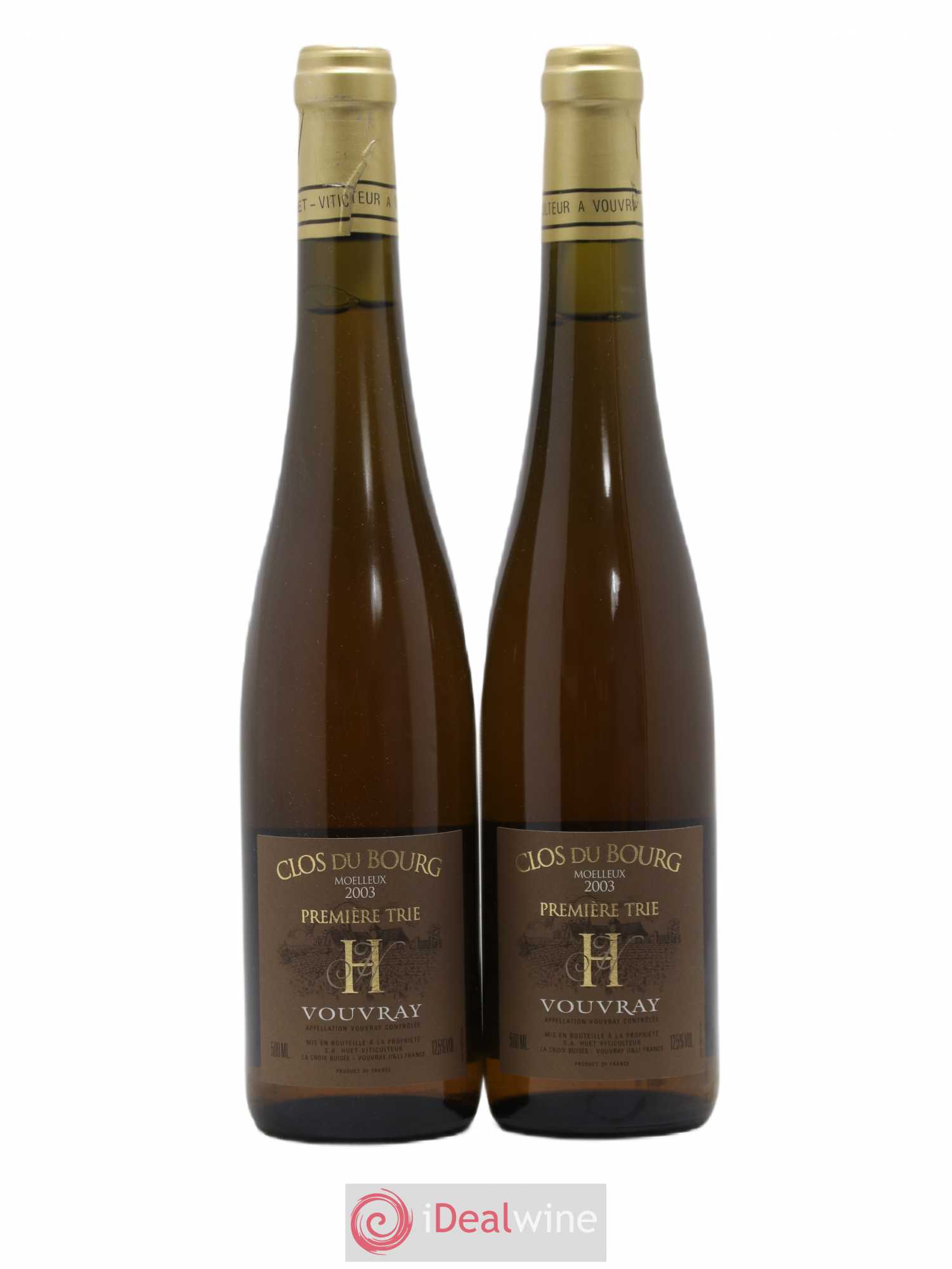 Vouvray Clos du Bourg Moelleux 1ère trie Domaine Huet 50cl 2003 - Lotto di 2 bottiglie - 0
