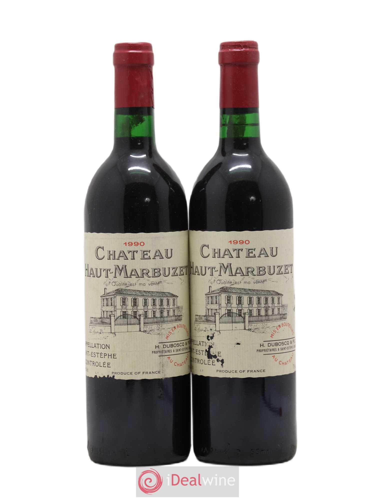 Château Haut Marbuzet 1990 - Lot de 2 bouteilles - 0