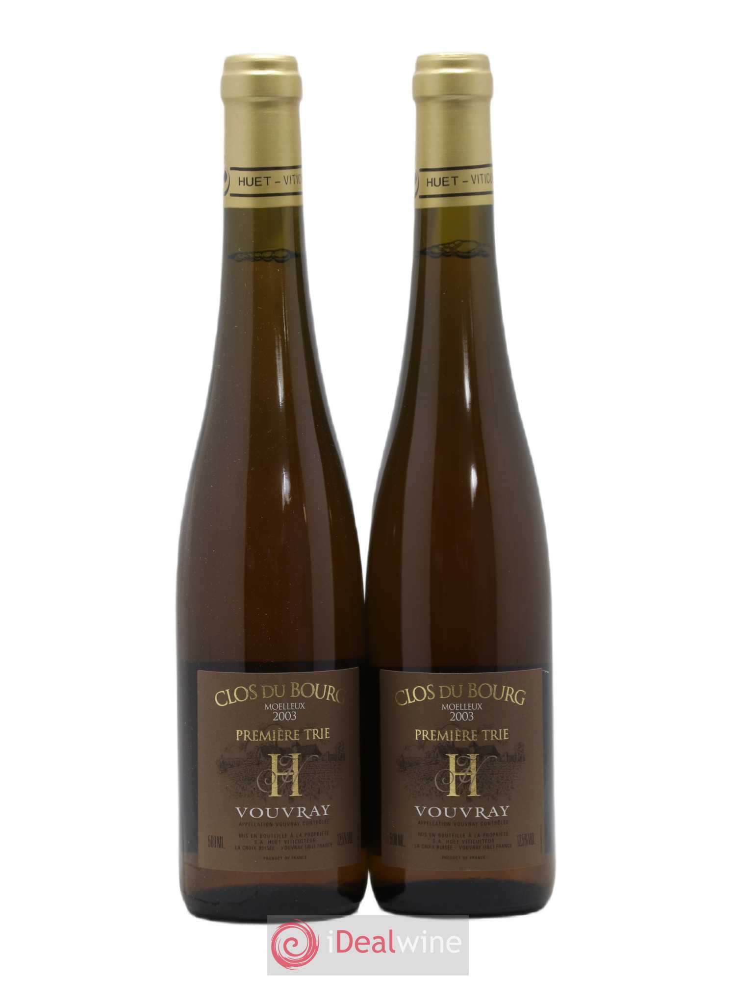 Vouvray Clos du Bourg Moelleux 1ère trie Domaine Huet 50cl 2003 - Lotto di 2 bottiglie - 0