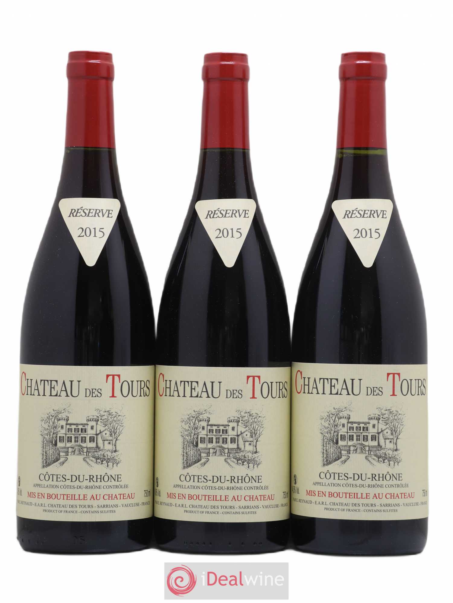 Côtes-du-Rhône Château des Tours Emmanuel Reynaud 2015 - Lot de 3 bouteilles - 0
