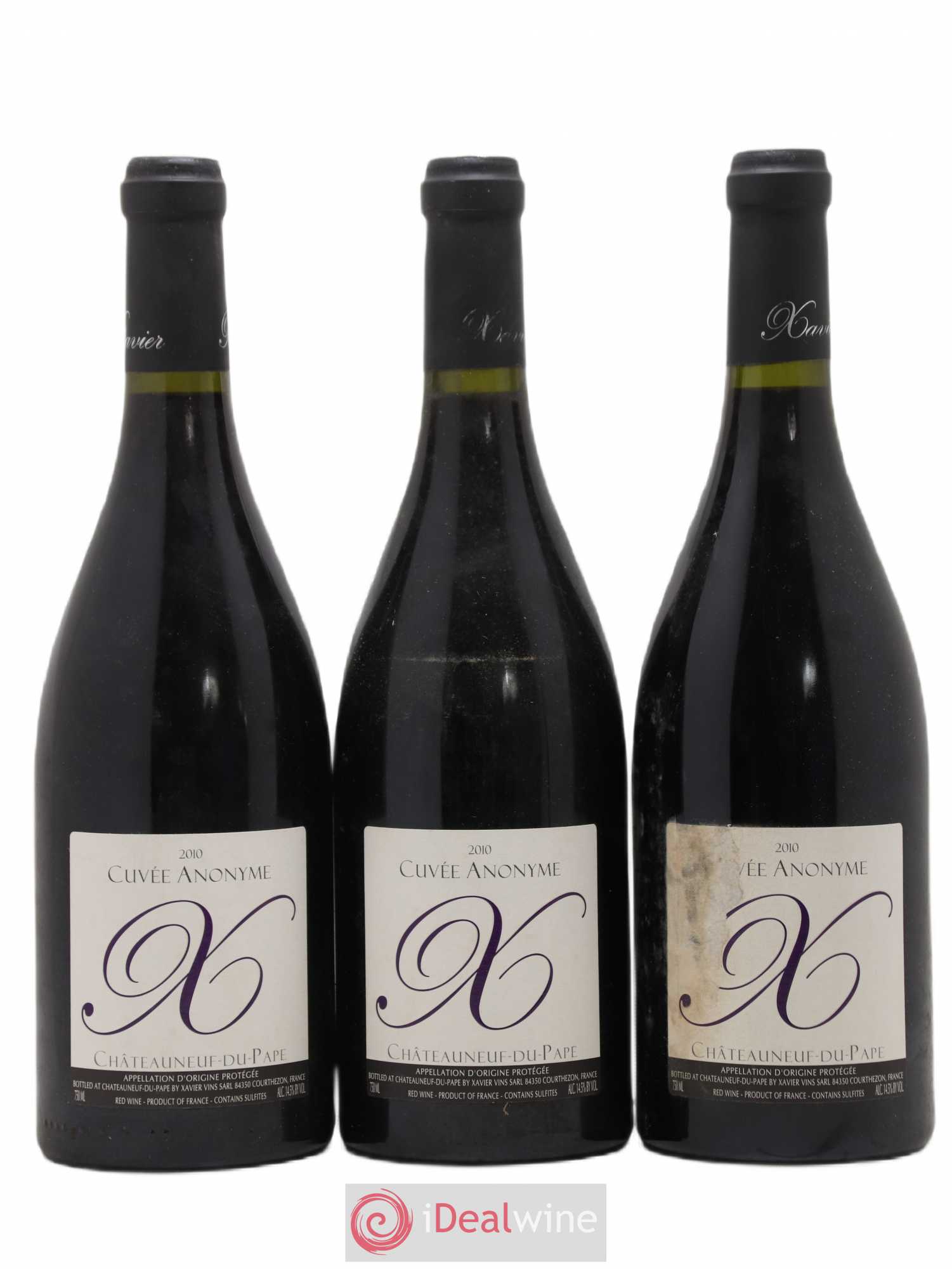 Châteauneuf-du-Pape Cuvée Anonyme Xavier Vins 2010 - Posten von 3 Flaschen - 0