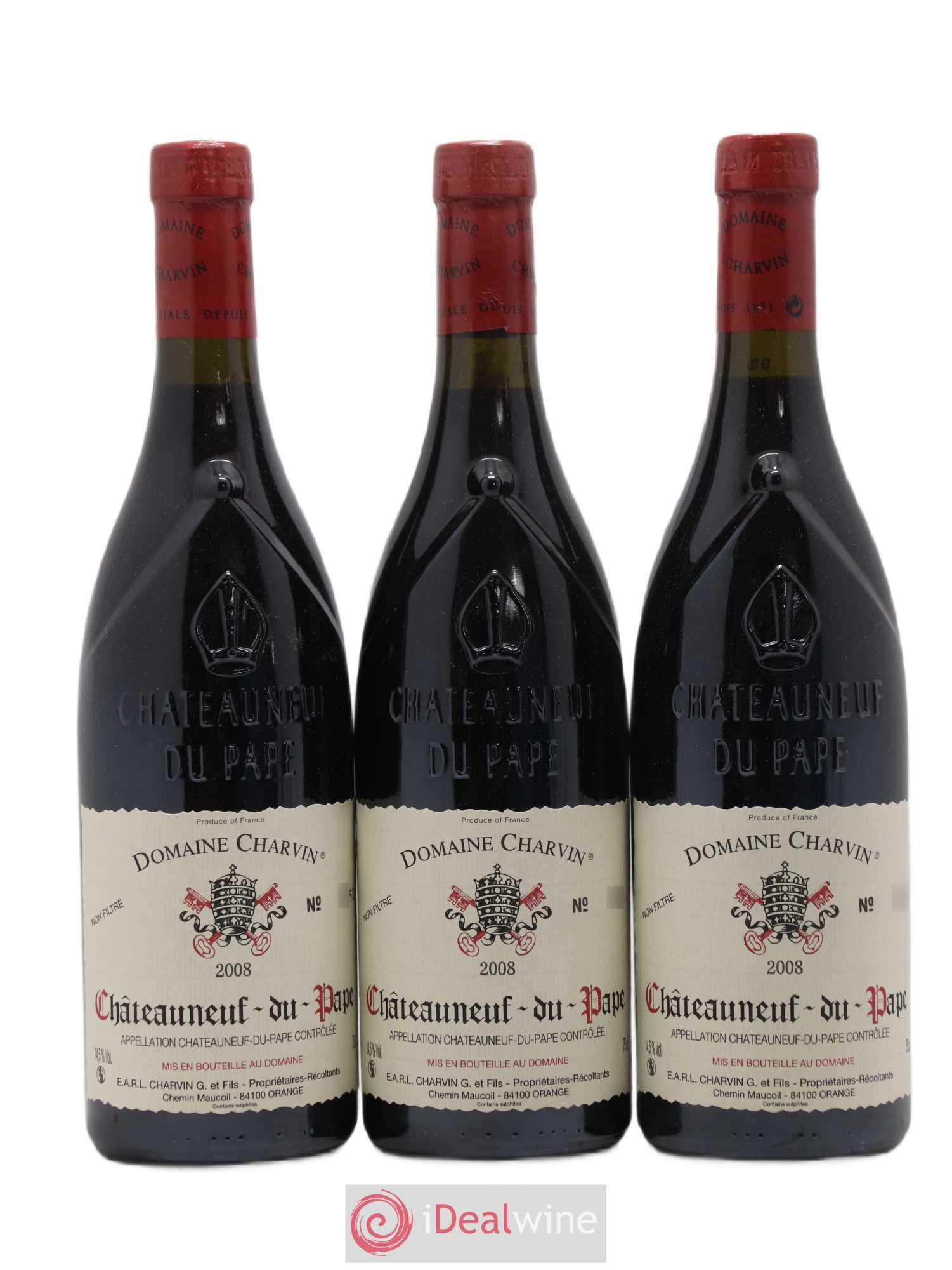 Châteauneuf-du-Pape Charvin (Domaine) 2008 - Lot de 3 bouteilles - 0