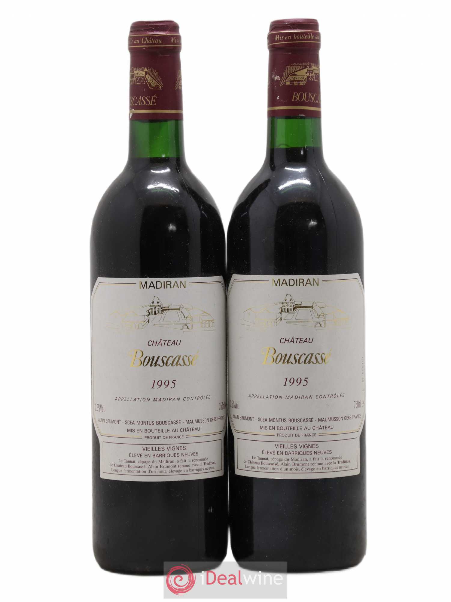 Madiran Vieilles Vignes Château Bouscassé - Alain Brumont 1995 - Lot de 2 bouteilles - 0