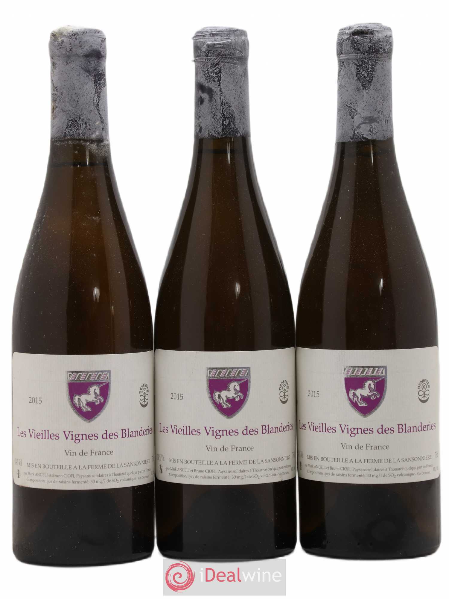Vin de France Les Vieilles Vignes des Blanderies Mark Angeli (Domaine) - Ferme de la Sansonnière 2015 - Lot de 3 bouteilles - 0