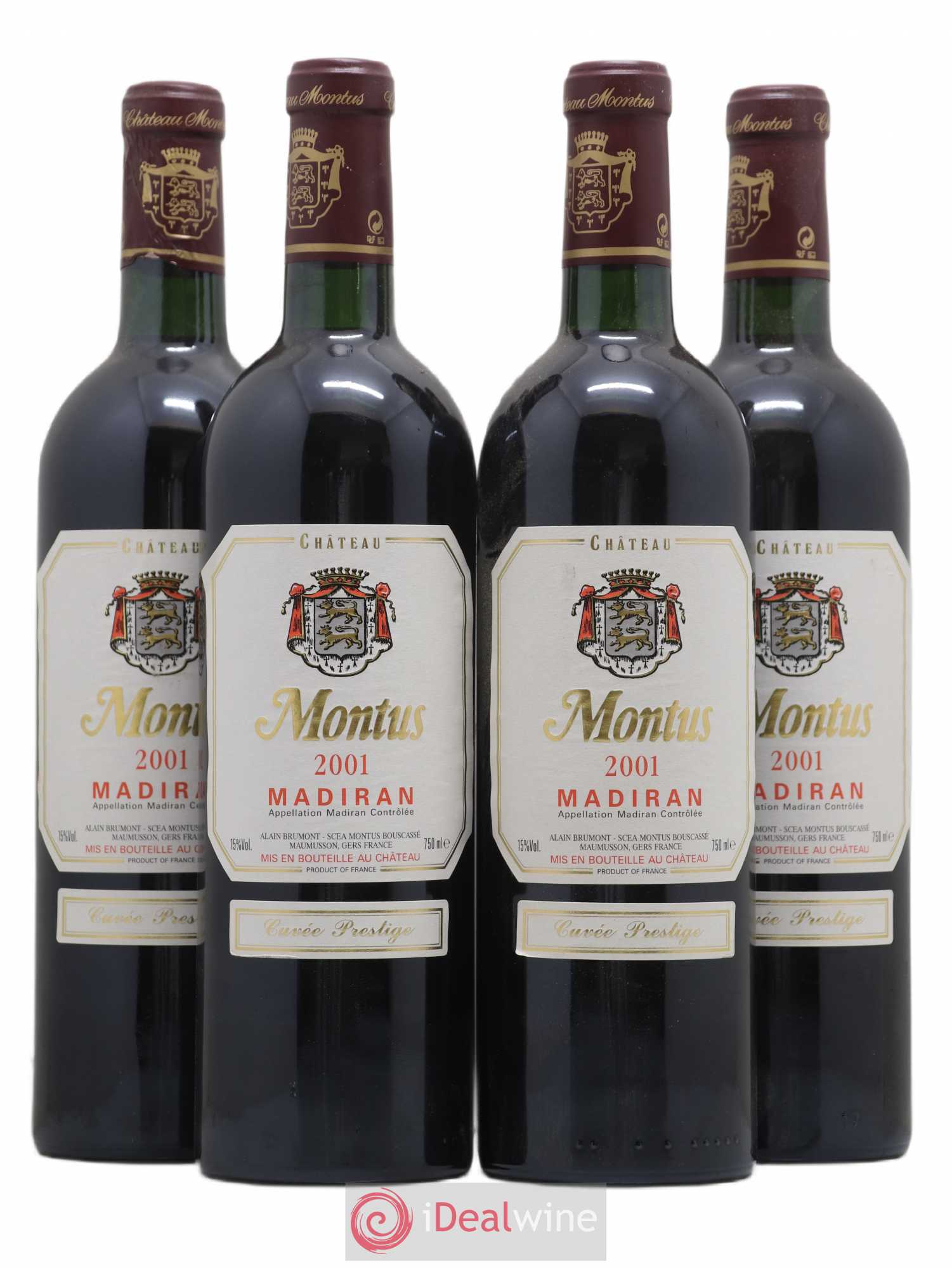 Madiran Château Montus-Prestige Alain Brumont 2001 - Lot de 4 bouteilles - 0