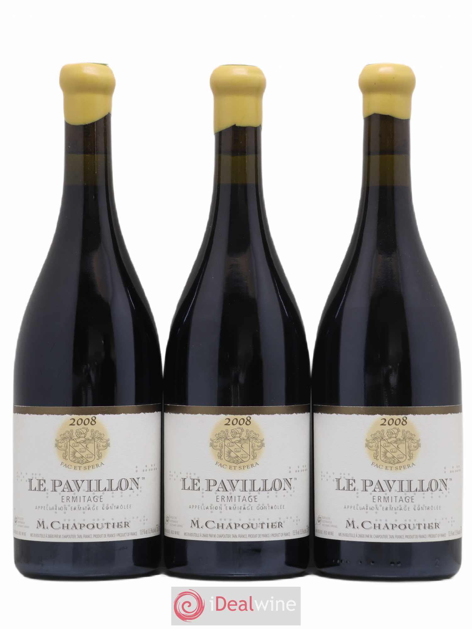 Hermitage Ermitage Le Pavillon Chapoutier 2008 - Lot de 3 bouteilles - 0