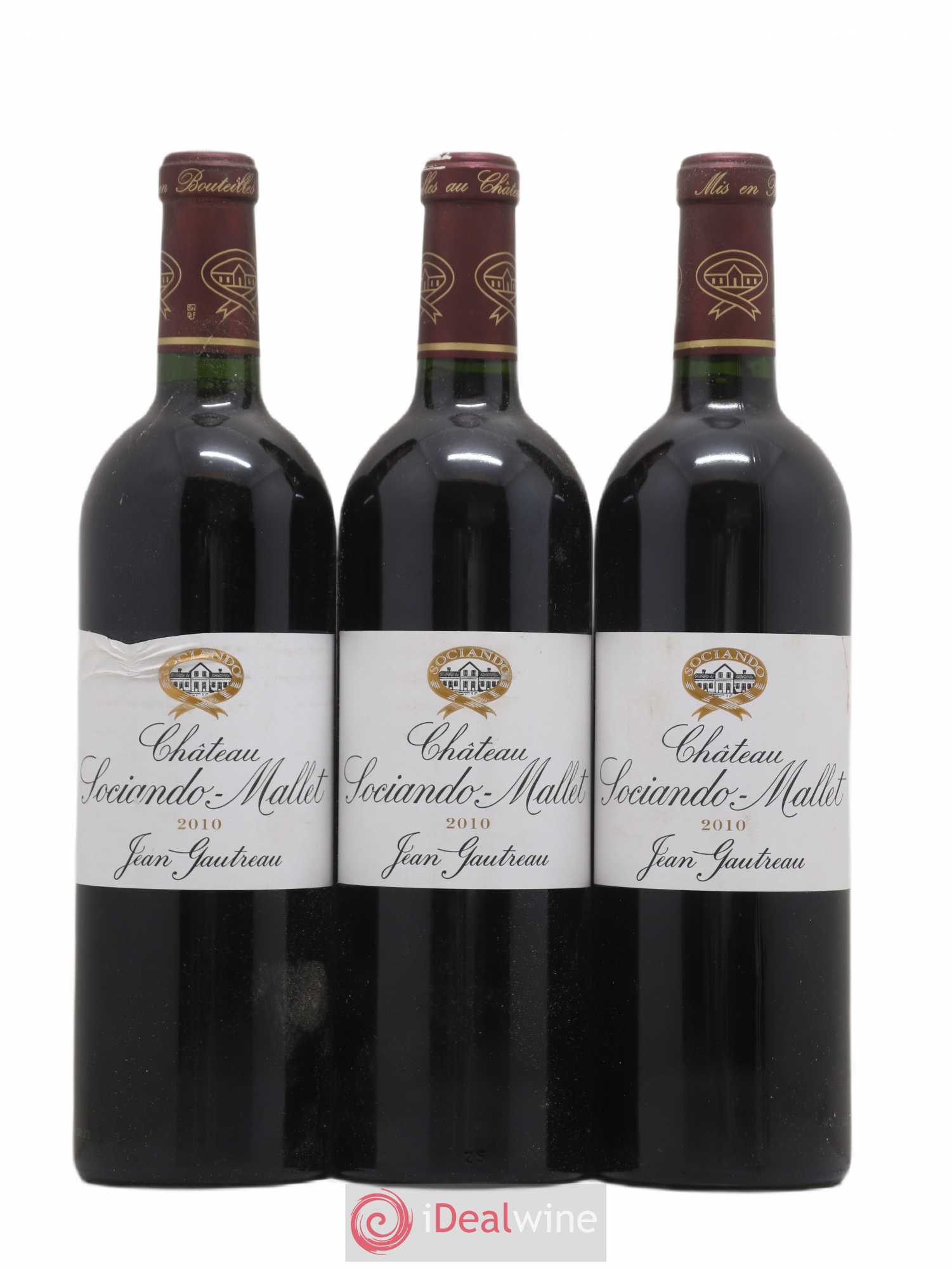 Château Sociando Mallet 2010 - Lot de 3 bouteilles - 0