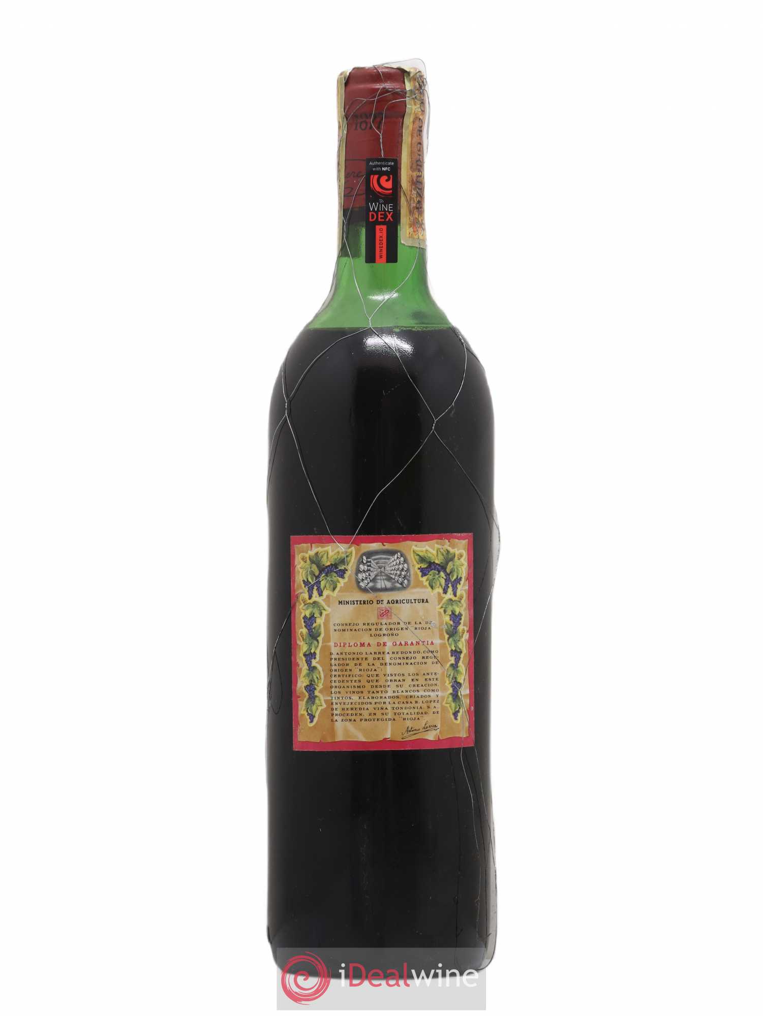 Rioja Gran Reserva Vina Tondonia R. Lopez de Heredia 1968 - Lot de 1 bouteille - 1
