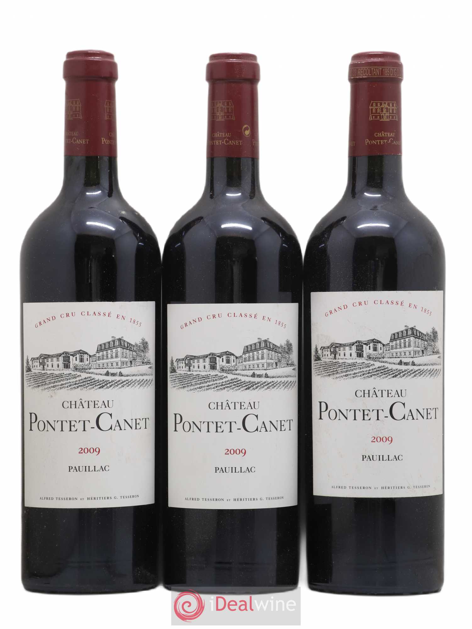 Château Pontet Canet 5ème Grand Cru Classé 2009 - Lot de 3 bouteilles - 0