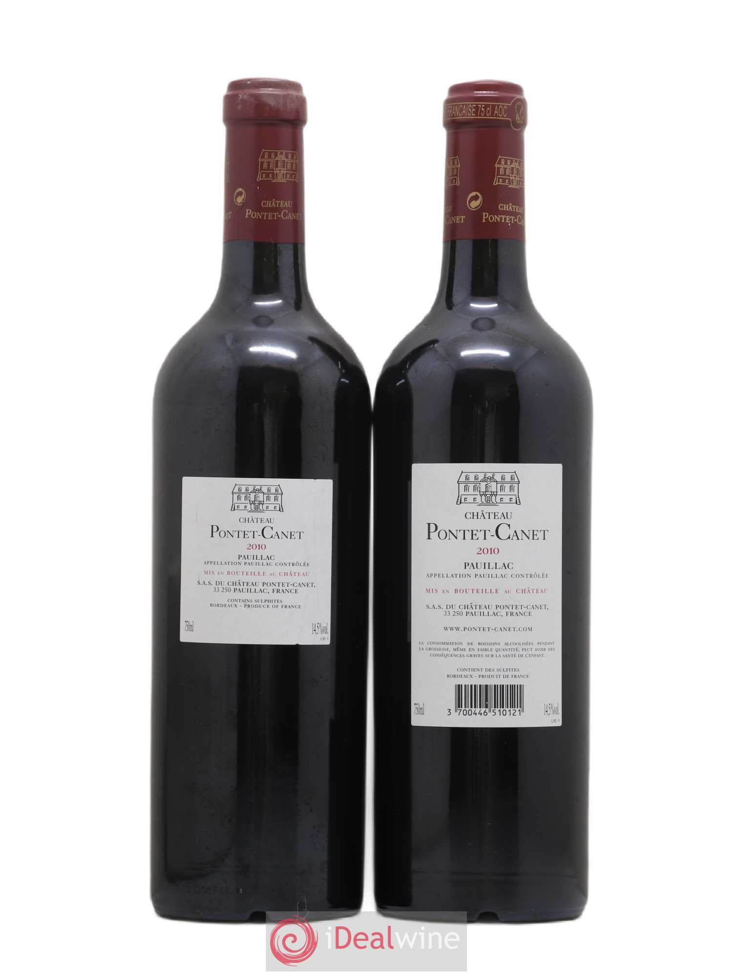 Château Pontet Canet 5ème Grand Cru Classé 2010 - Lot de 2 bouteilles - 1