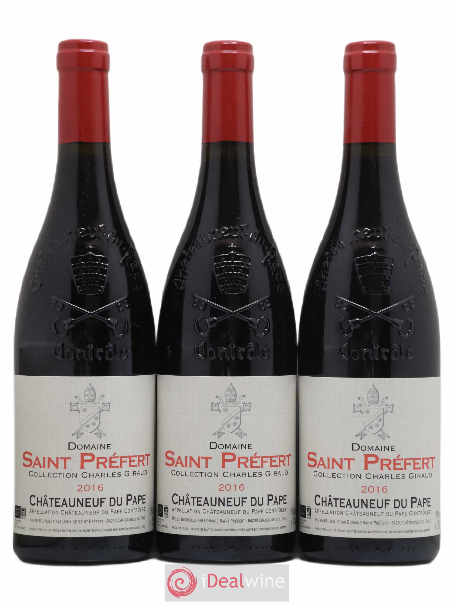 Châteauneuf-du-Pape Collection Charles Giraud Domaine Saint-Préfert 2016 - Lot de 3 bouteilles - 0
