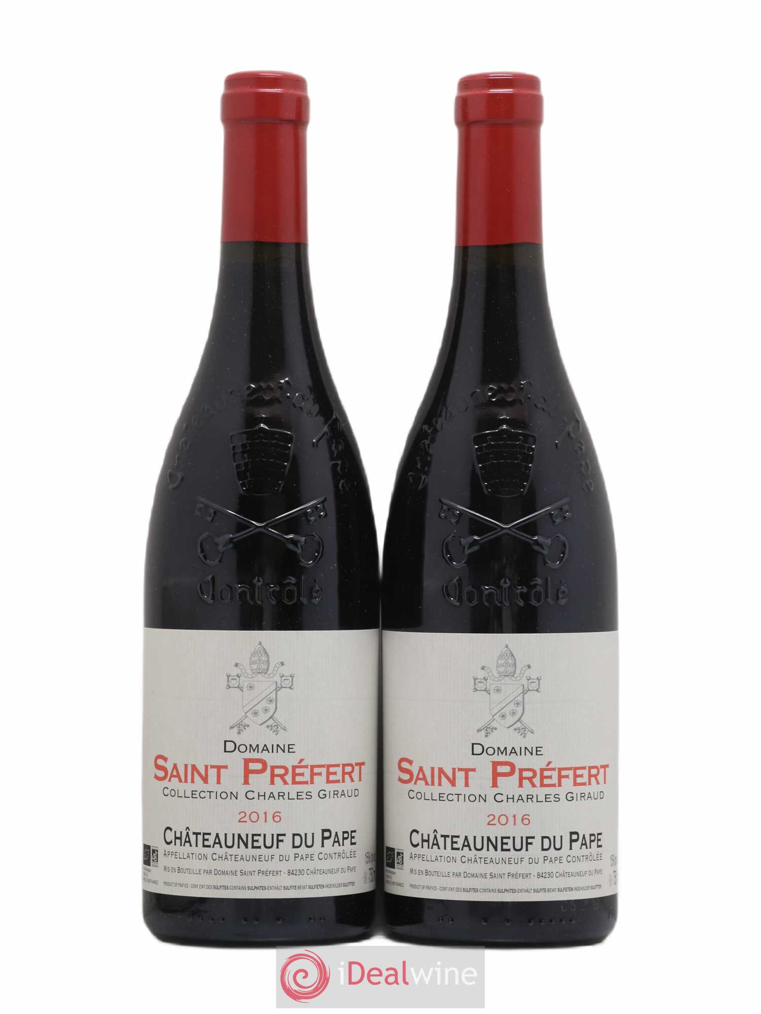 Châteauneuf-du-Pape Collection Charles Giraud Domaine Saint-Préfert 2016 - Lot de 2 bouteilles - 0