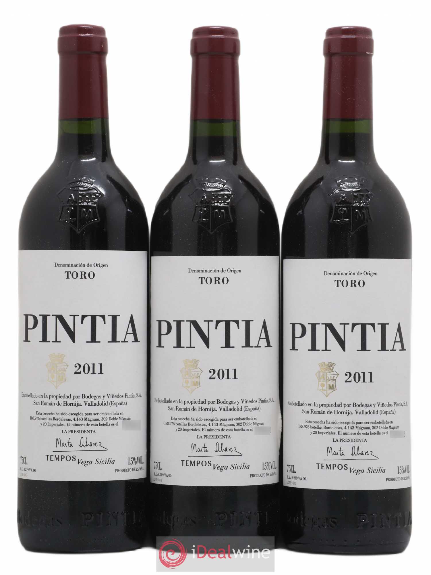 Toro DO Vega Sicilia Pintia Famille Alvarez 2011 - Lot of 3 bottles - 0