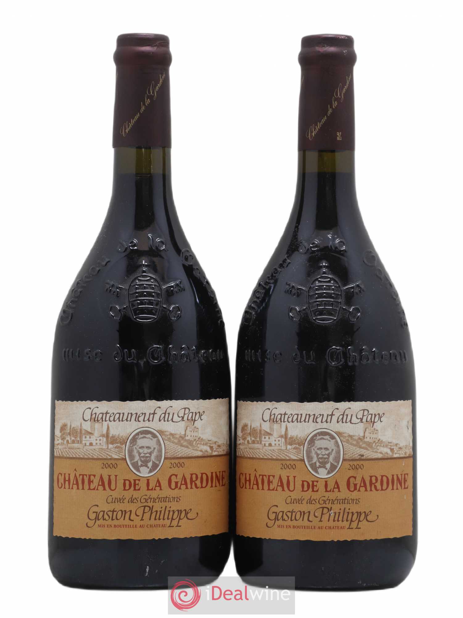 Châteauneuf-du-Pape Château de La Gardine Famille Brunel Cuvée des générations 2000 - Lot de 2 bouteilles - 0