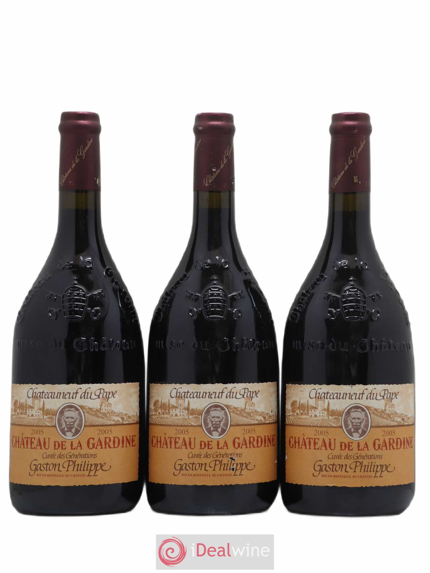 Châteauneuf-du-Pape Château de La Gardine Famille Brunel Cuvée des générations 2005 - Lot de 3 bouteilles - 0