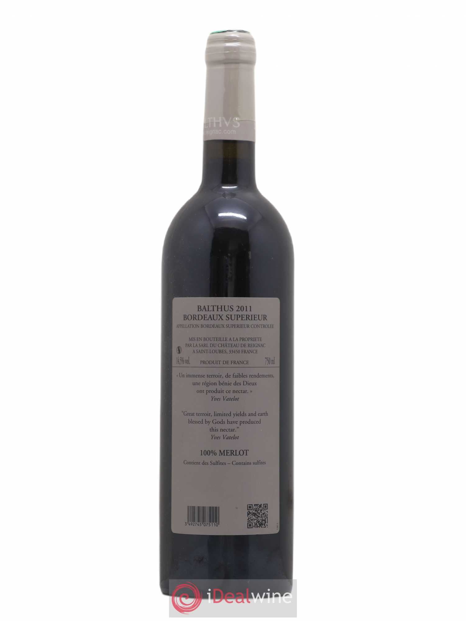 Reignac Cuvée Balthus 2011 - Lot de 1 bouteille - 1