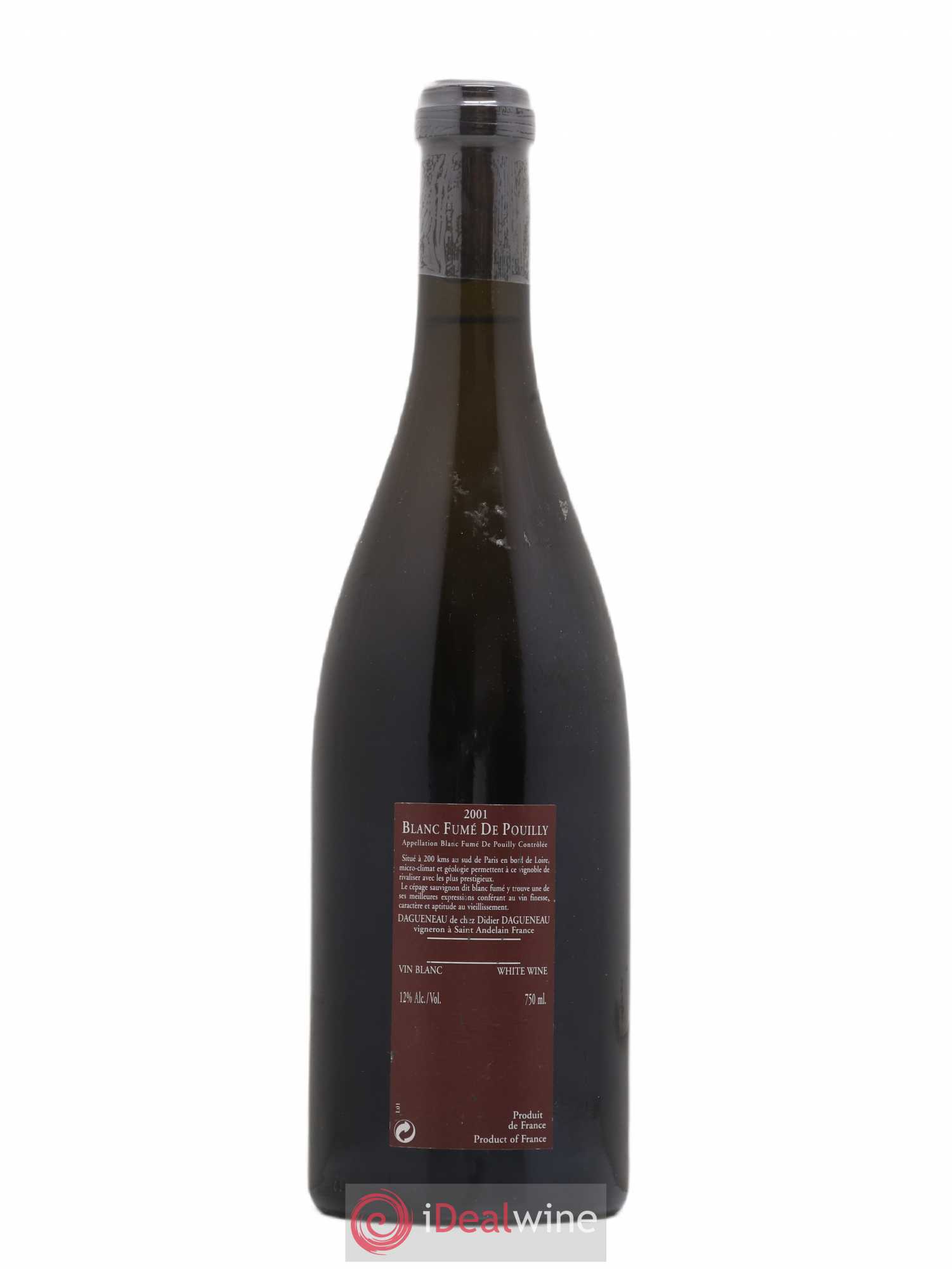 Vin de France (anciennement Pouilly-Fumé) Pur Sang Dagueneau (Domaine Didier - Louis-Benjamin) 2001 - Lot de 1 bouteille - 1