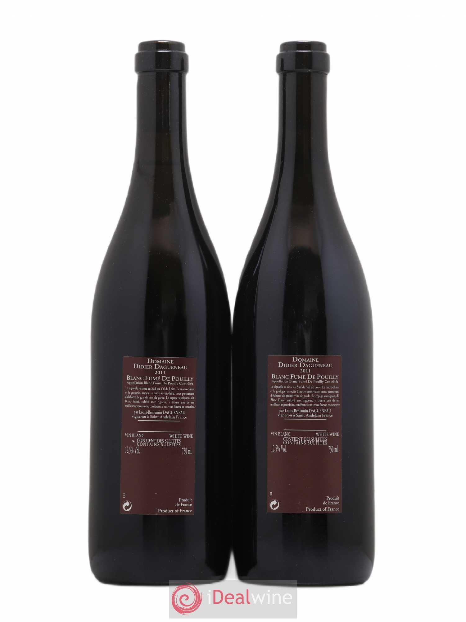 Vin de France (anciennement Pouilly-Fumé) Pur Sang Dagueneau (Domaine Didier - Louis-Benjamin) 2011 - Lot de 2 bouteilles - 1