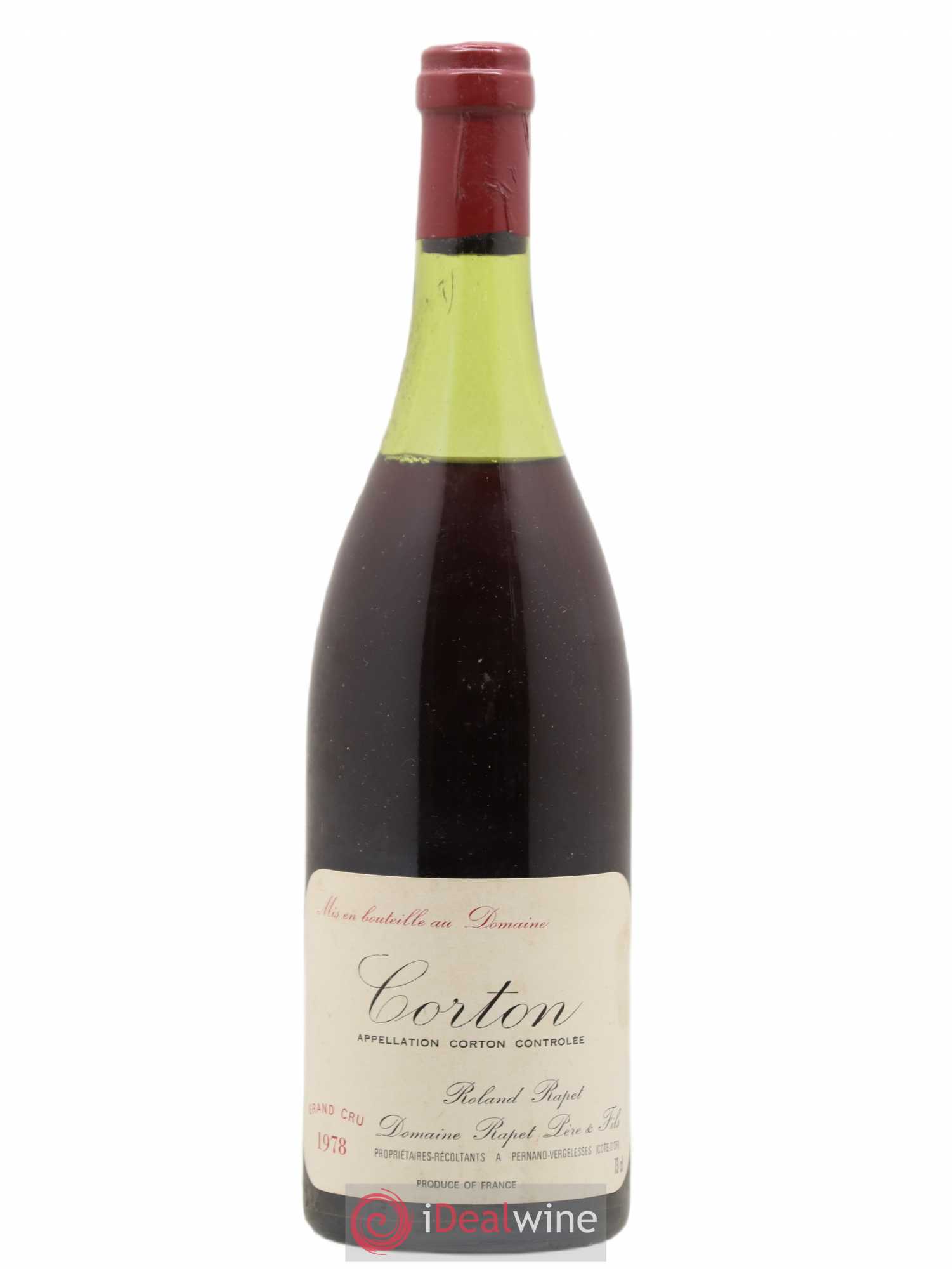 Corton Grand Cru Roland Rapet 1978 - Lot de 1 bouteille - 0
