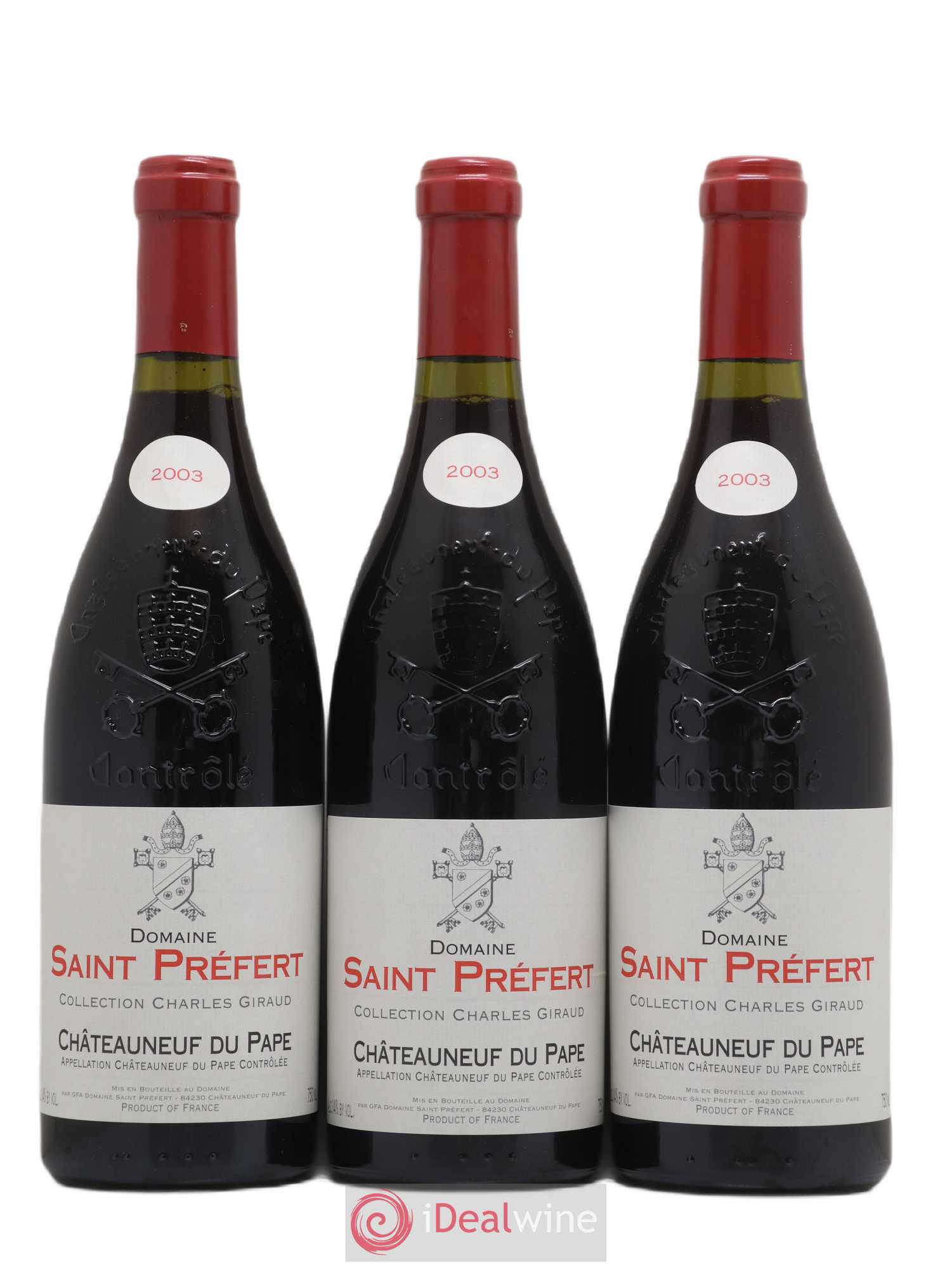 Châteauneuf-du-Pape Collection Charles Giraud Domaine Saint-Préfert 2003 - Lot de 3 bouteilles - 0