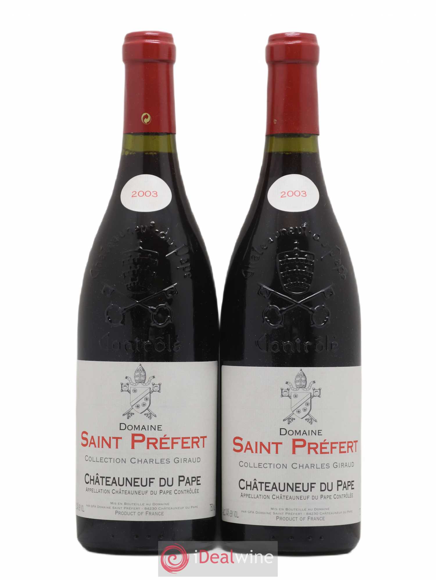 Châteauneuf-du-Pape Collection Charles Giraud Domaine Saint-Préfert 2003 - Lot de 2 bouteilles - 0