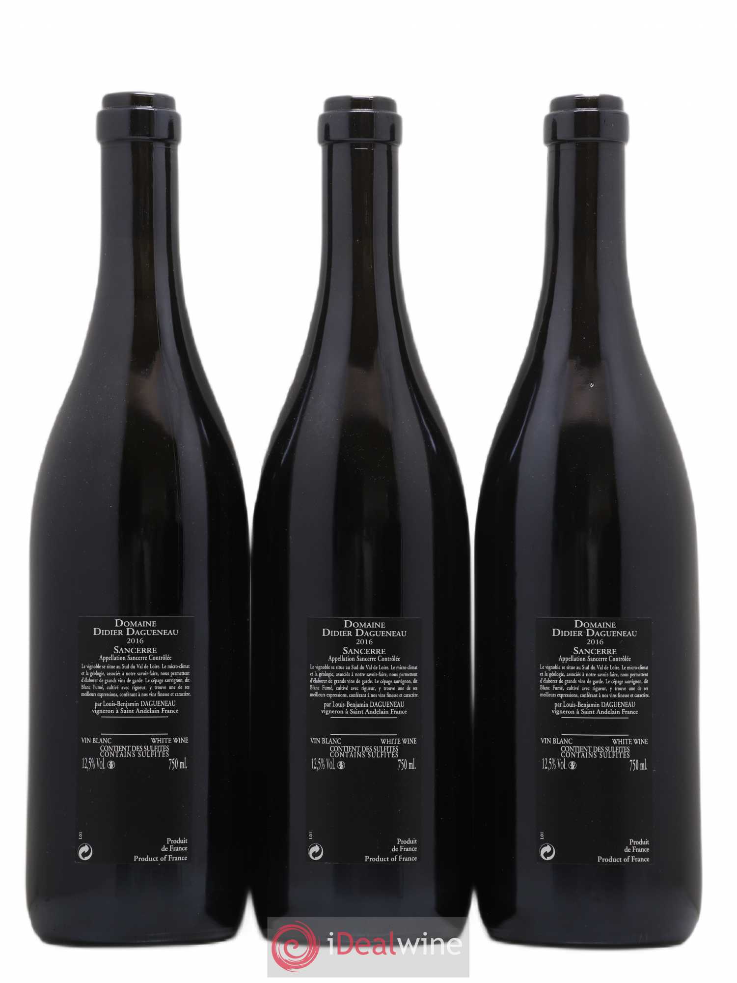 Sancerre Le Mont Damné Chavignol Dagueneau (Domaine Didier - Louis-Benjamin) 2016 - Lot de 3 bouteilles - 1
