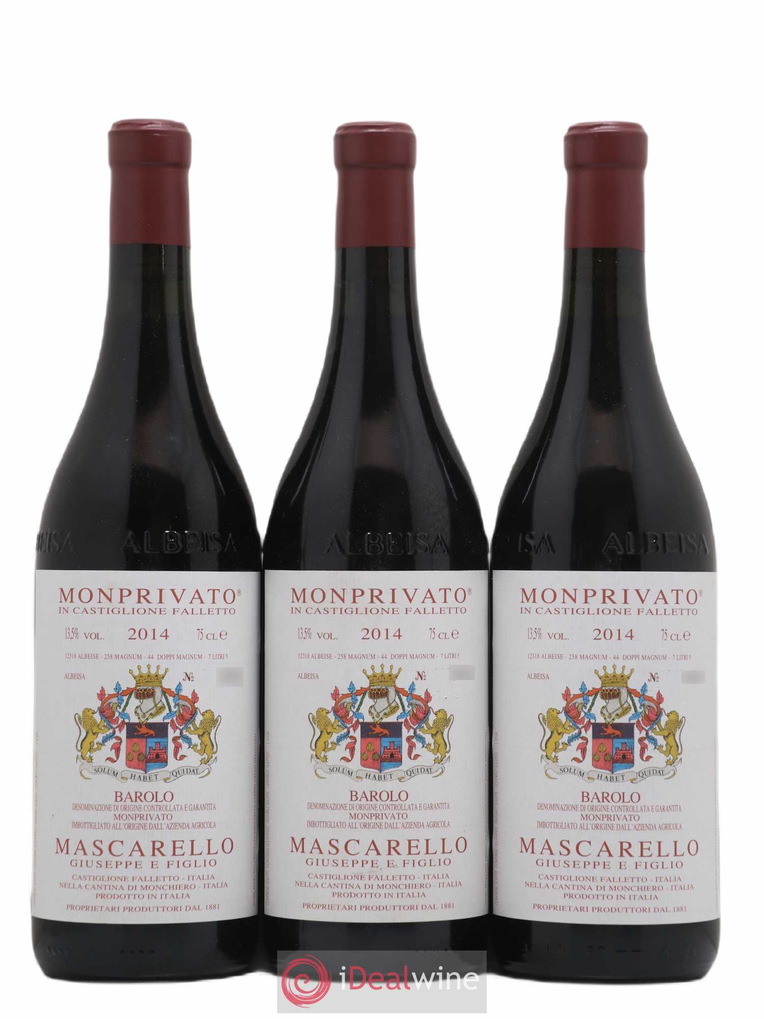 Barolo DOCG Monprivato Giuseppe Mascarello 2014 - Lot de 3 bouteilles - 0