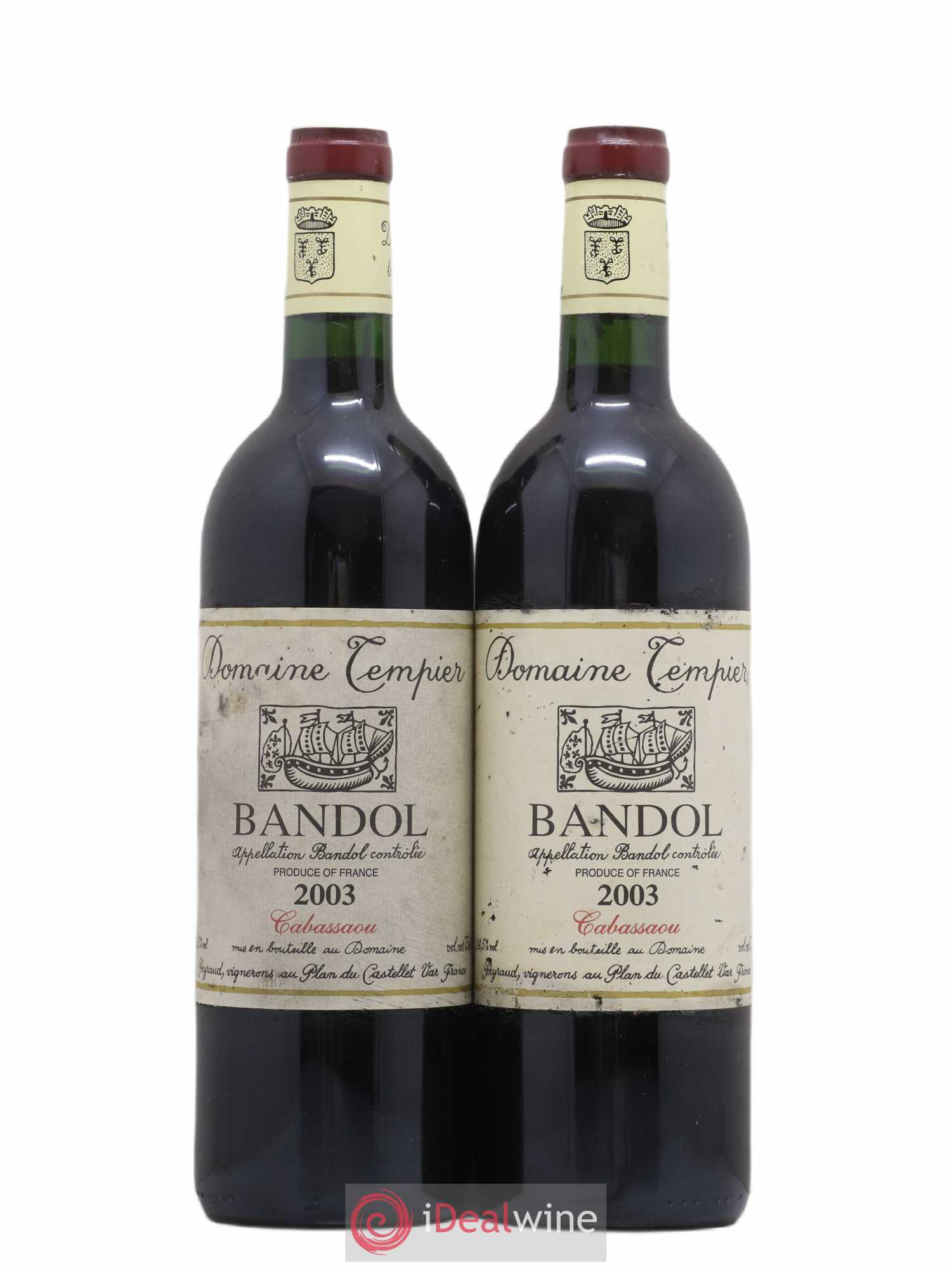 Bandol Domaine Tempier Cuvée Cabassaou Famille Peyraud 2003 - Lot de 2 bouteilles - 0