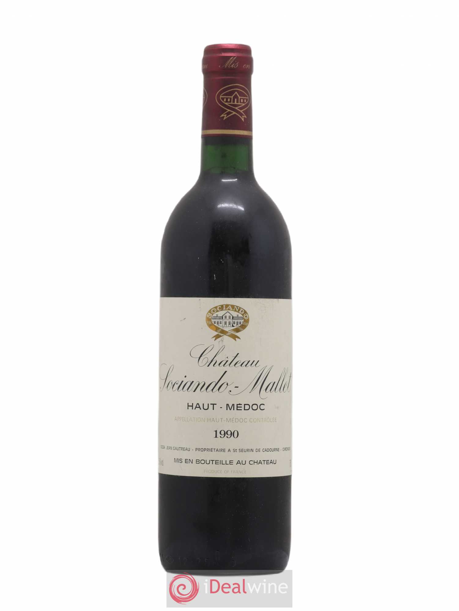 Château Sociando Mallet 1990 - Lot de 1 bouteille - 0