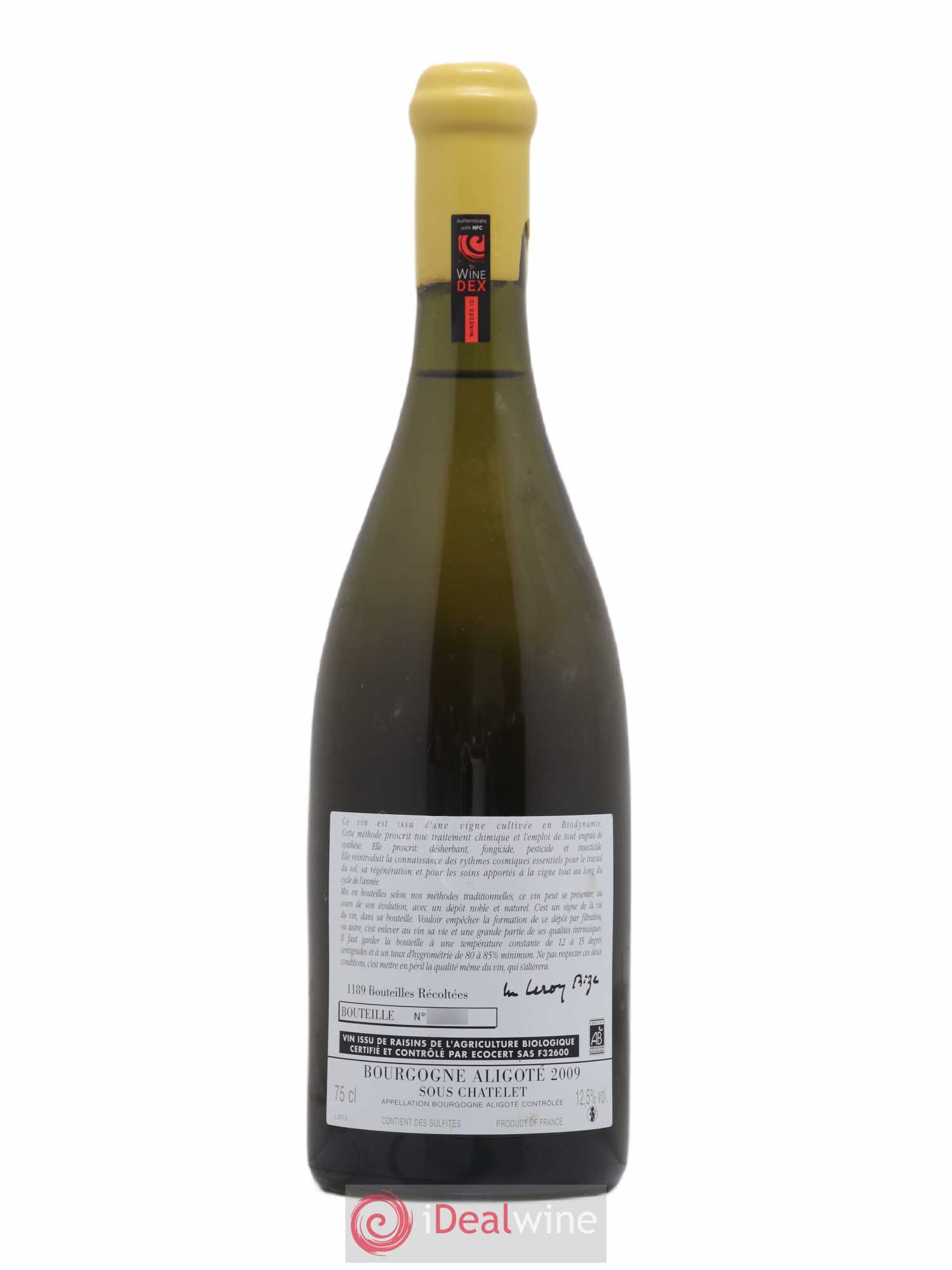 Bourgogne Aligoté Sous Chatelet d'Auvenay (Domaine) 2009 - Lot de 1 bouteille - 1