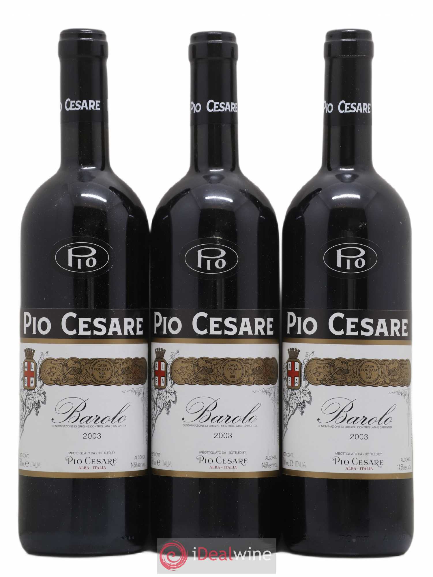 Barolo DOCG Pio Cesare 2003 - Lot de 3 bouteilles - 0