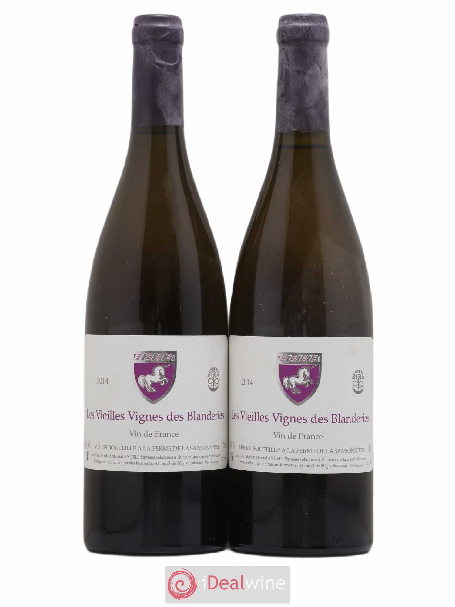 Vin de France Les Vieilles Vignes des Blanderies Mark Angeli (Domaine) - Ferme de la Sansonnière 2014 - Lot de 2 bouteilles - 0