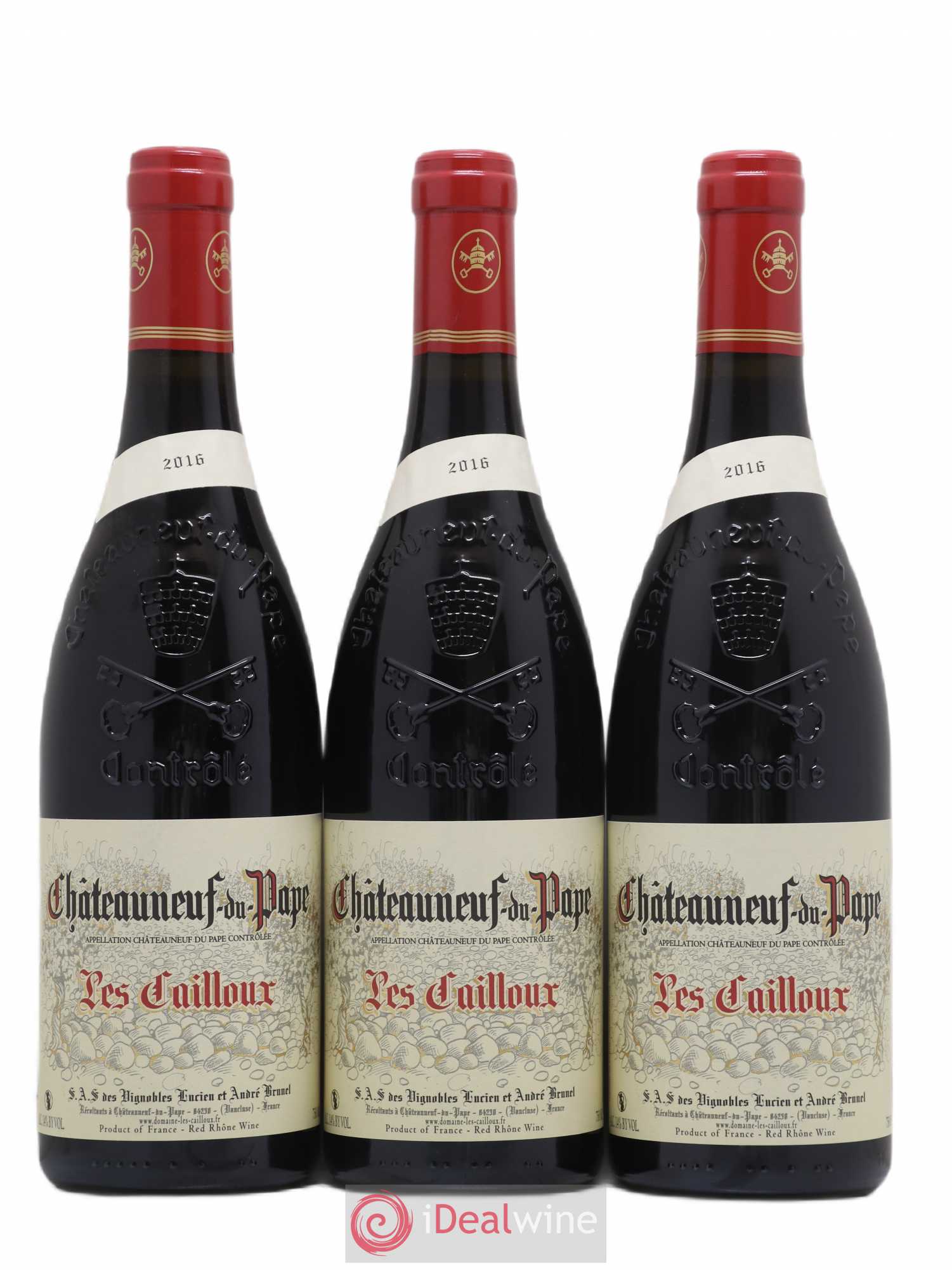 Châteauneuf-du-Pape Les Cailloux André Brunel 2016 - Lot de 3 bouteilles - 0