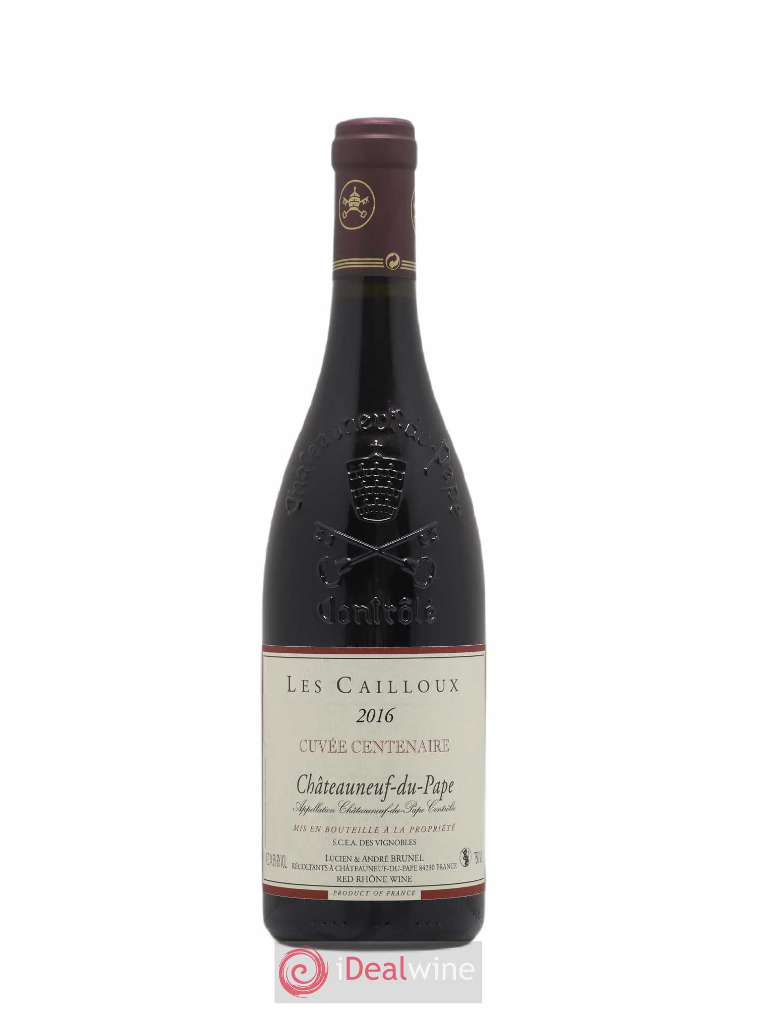 Châteauneuf-du-Pape Les Cailloux Cuvée Centenaire André Brunel 2016 - Lot de 1 bouteille - 0