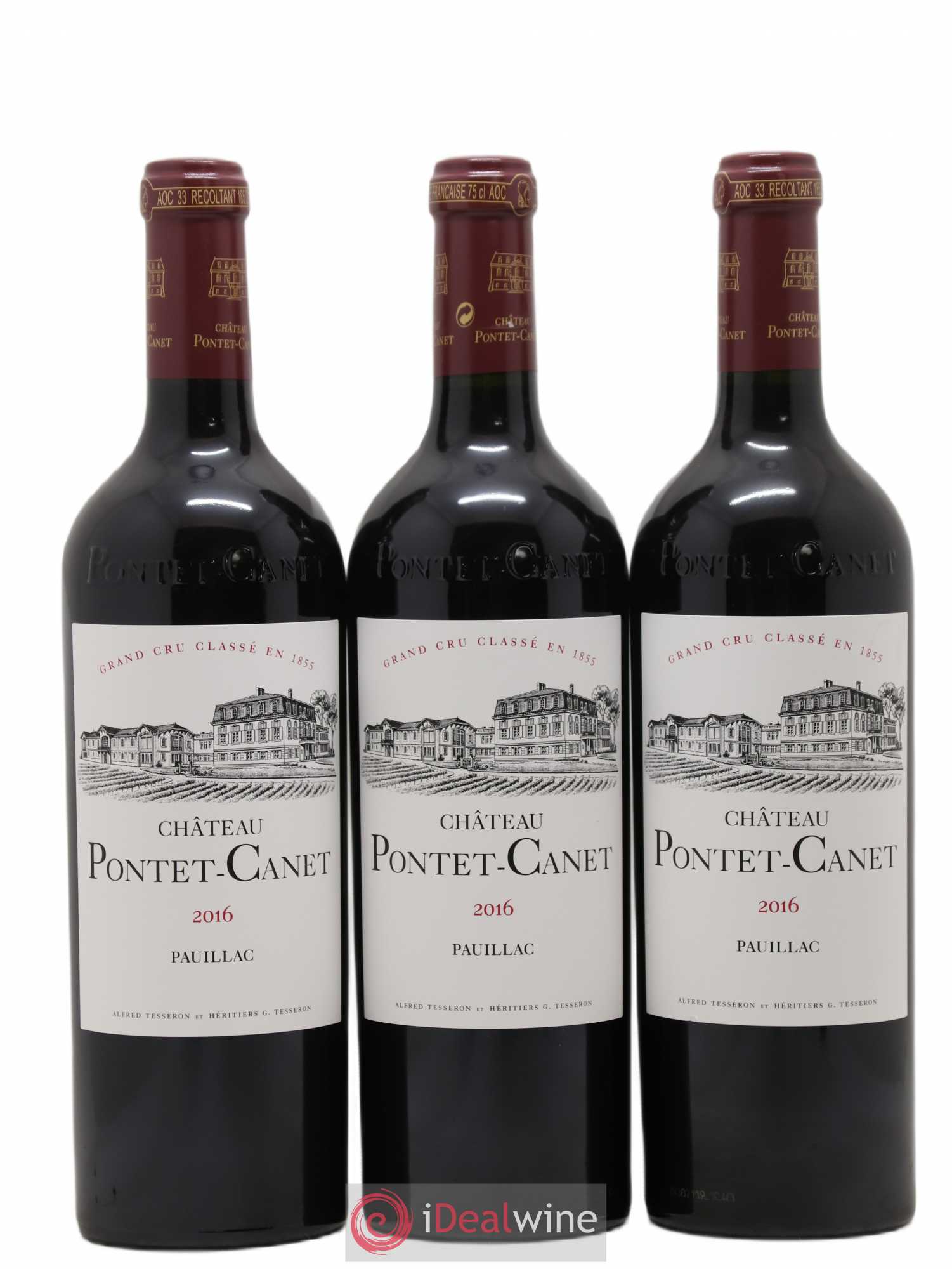 Château Pontet Canet 5ème Grand Cru Classé 2016 - Lot de 3 bouteilles - 0