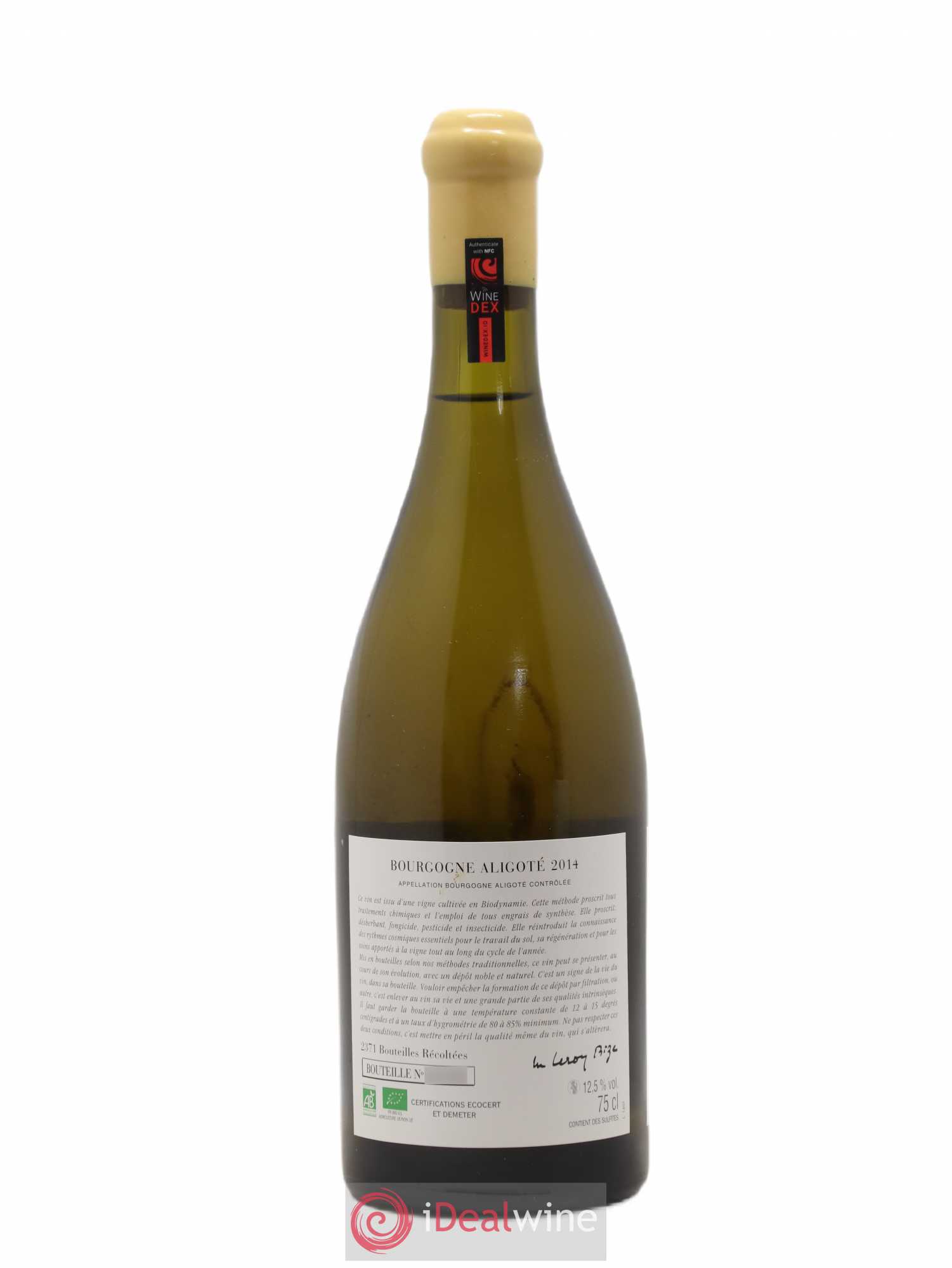 Bourgogne Aligoté Sous Chatelet d'Auvenay (Domaine) 2014 - Lot de 1 bouteille - 1