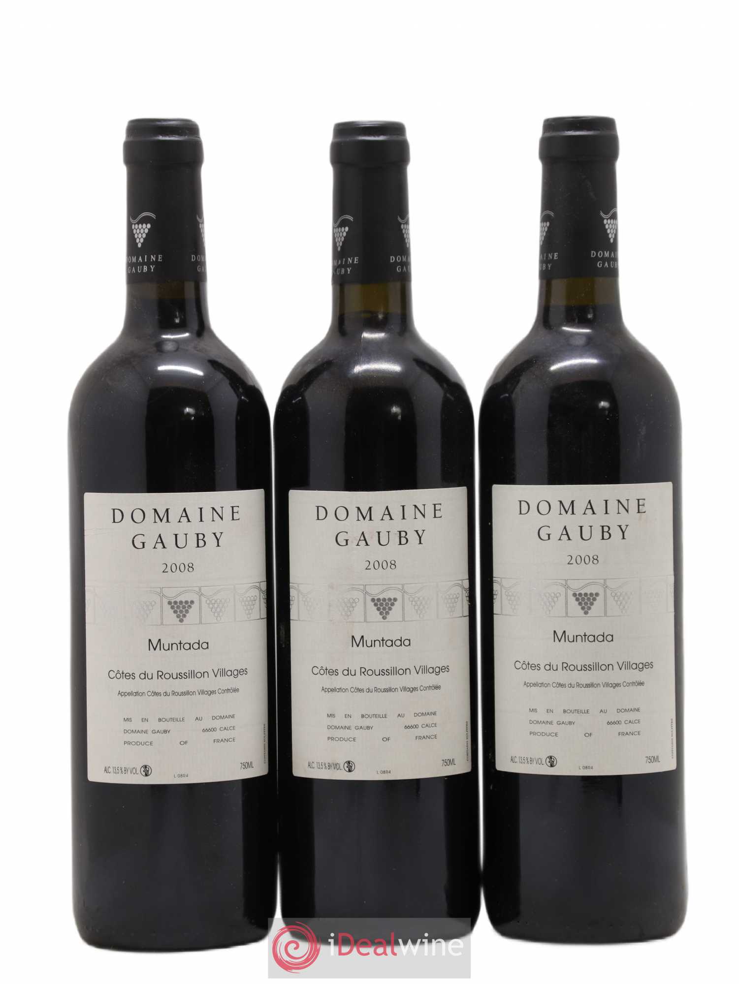 Côtes Catalanes (anciennement Côtes du Roussillon Villages) La Muntada Gauby (Domaine) 2008 - Lot de 3 bouteilles - 0