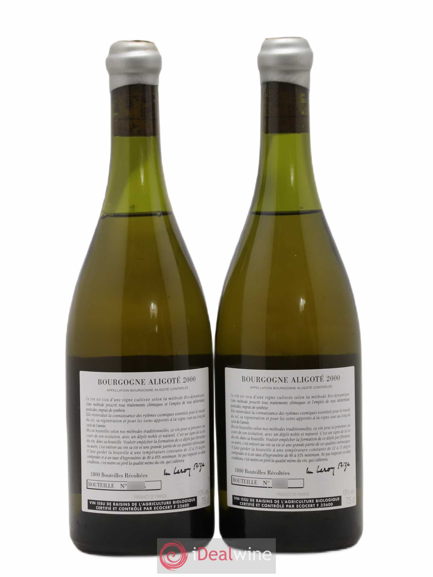 Bourgogne Aligoté Sous Chatelet d'Auvenay (Domaine) 2000 - Lot de 2 bouteilles - 1