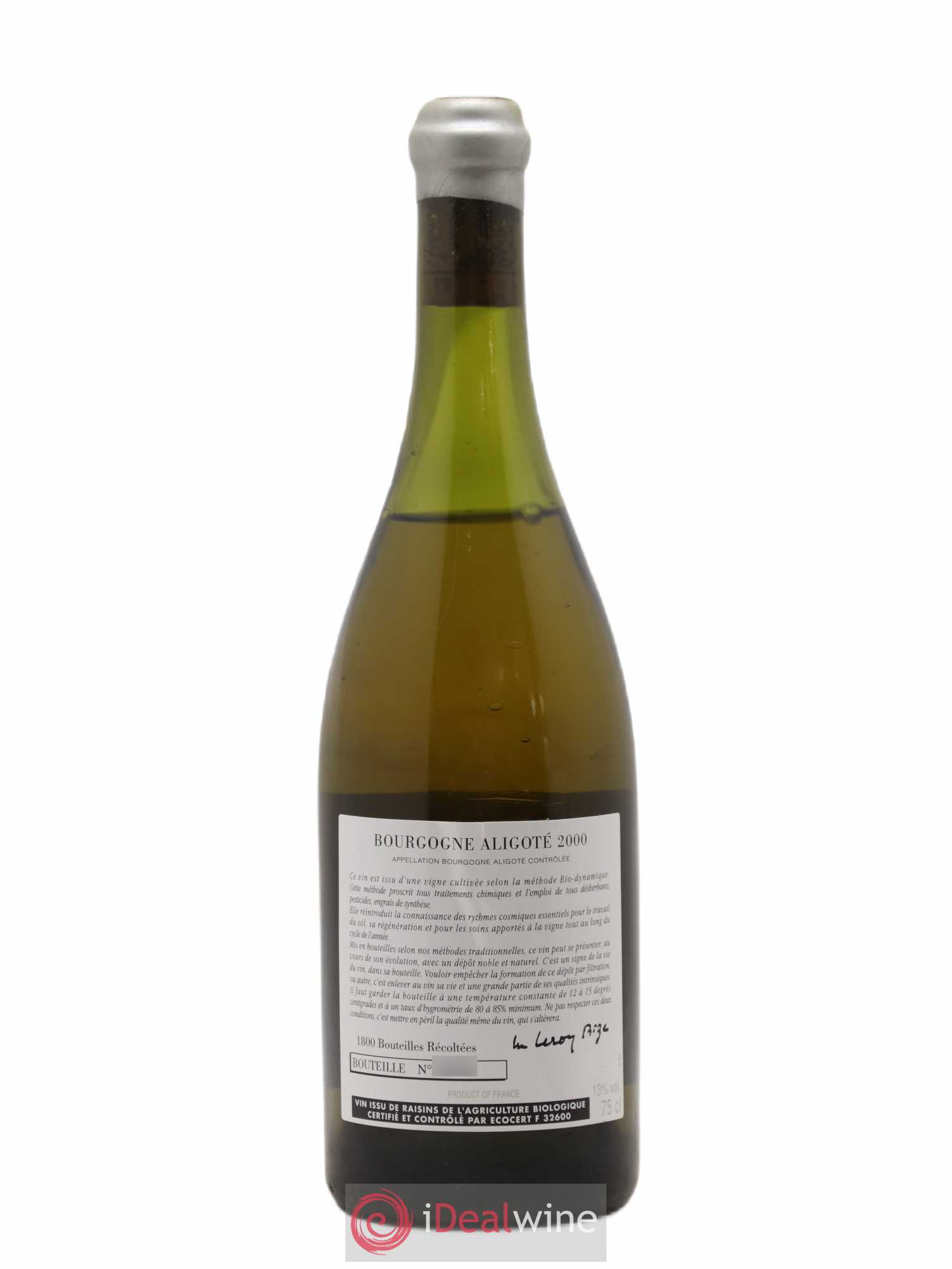 Bourgogne Aligoté Sous Chatelet d'Auvenay (Domaine) 2000 - Lot de 1 bouteille - 1
